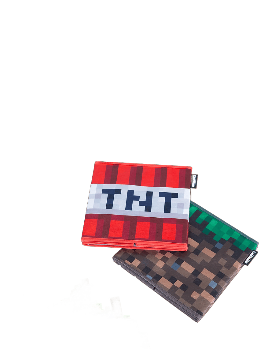 Minecraft - Set of 2 Fabric Boxes, Foldable, Grass Block and TNT, Canvas - förvaringslådor - multicolor - 5
