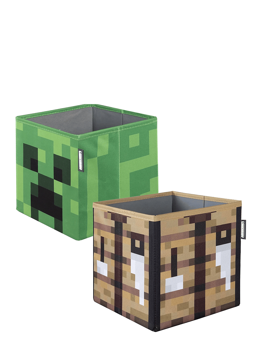 Minecraft - Set of 2 Fabric Boxes, Foldable, Creeper and Crafting Table, Canvas - förvaringslådor - multicolor - 0