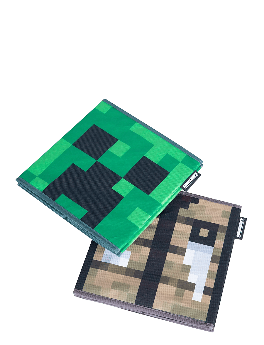 Minecraft - Set of 2 Fabric Boxes, Foldable, Creeper and Crafting Table, Canvas - förvaringslådor - multicolor - 3