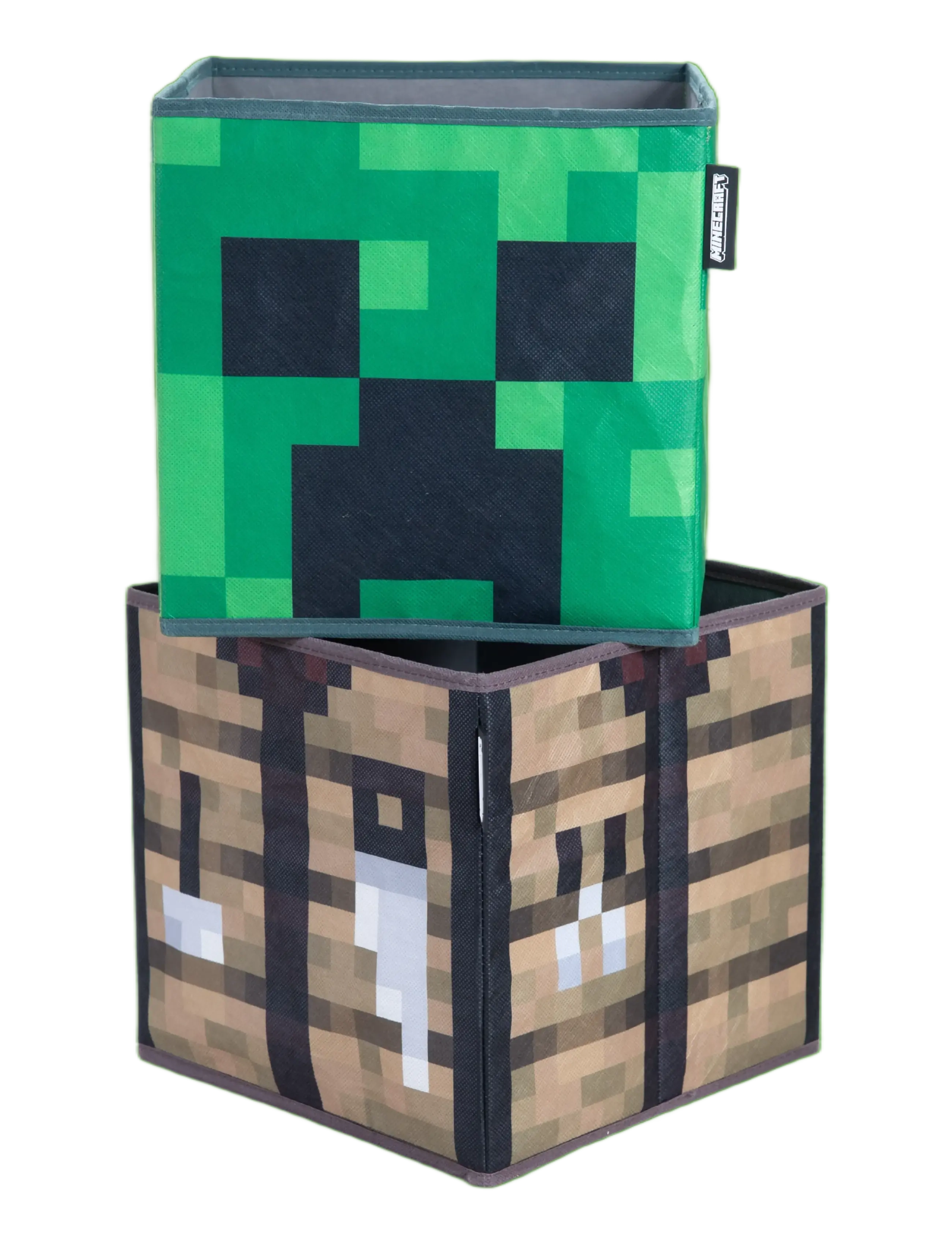 Minecraft - Set of 2 Fabric Boxes, Foldable, Creeper and Crafting Table, Canvas - förvaringslådor - multicolor - 4