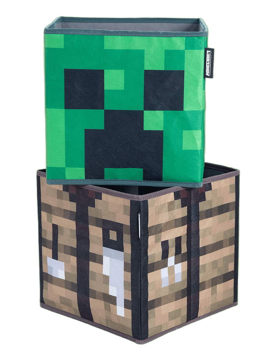 Minecraft - Set of 2 Fabric Boxes, Foldable, Creeper and Crafting Table, Canvas - förvaringslådor - multicolor - 4