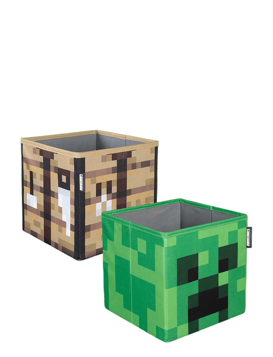 Minecraft - Set of 2 Fabric Boxes, Foldable, Creeper and Crafting Table, Canvas - förvaringslådor - multicolor - 5