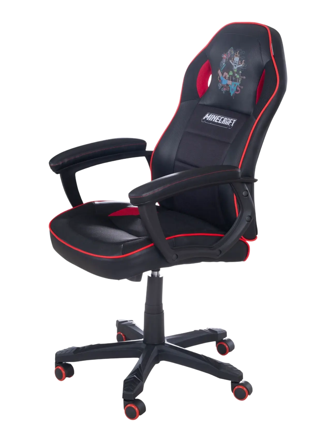Minecraft Gaming Chair, Infinitely Height-Adjustable, Rocking Mechanism, One Size, Furniture, Schwarz - Kinder