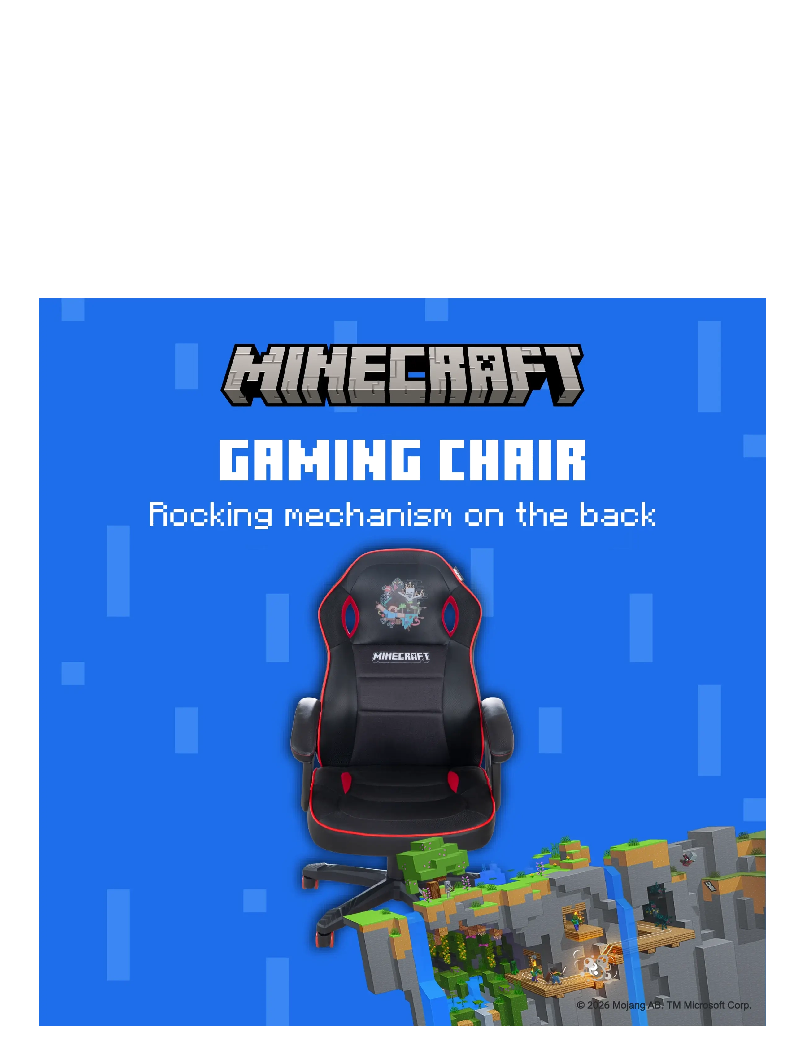 Minecraft - Gaming chair, infinitely height-adjustable, rocking mechanism - gamingmöbler - multicolor - 5