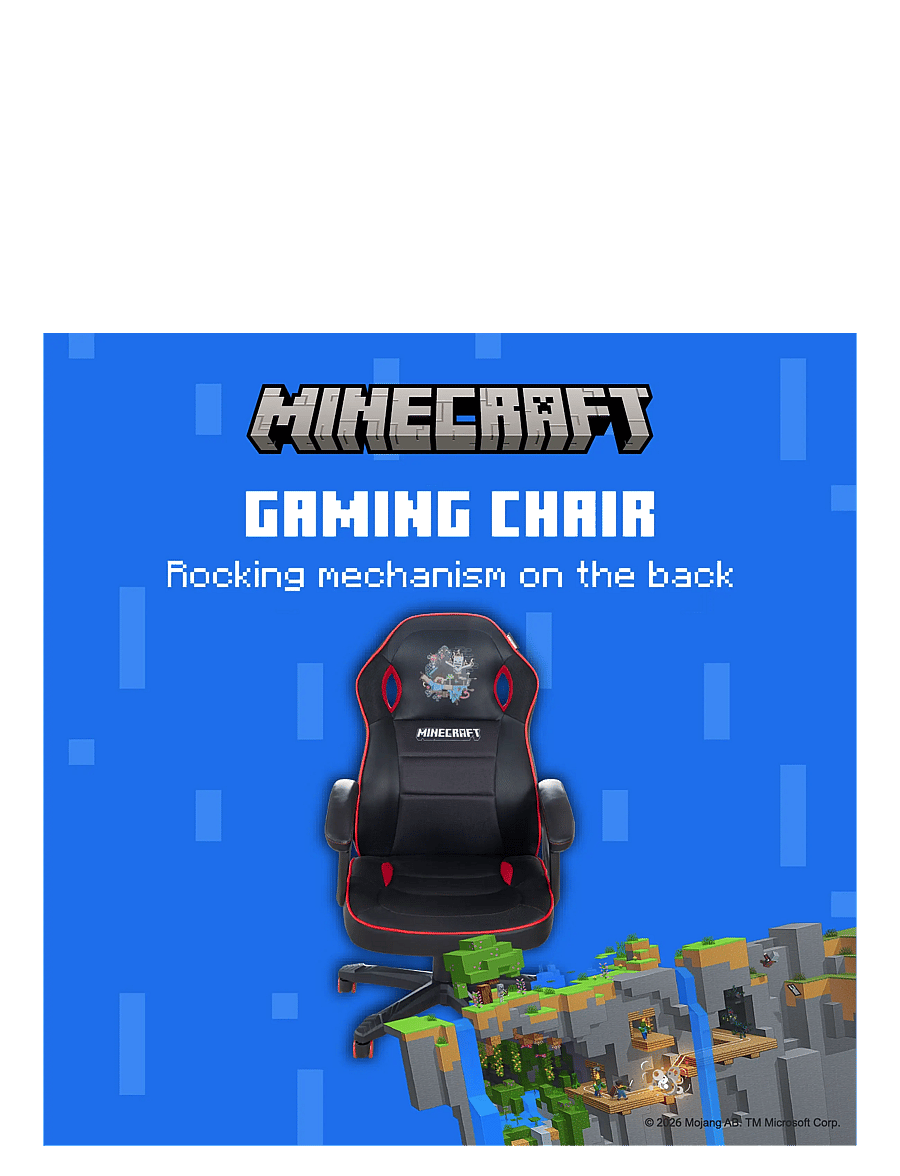 Minecraft - Gaming chair, infinitely height-adjustable, rocking mechanism - gamingmöbler - multicolor - 5