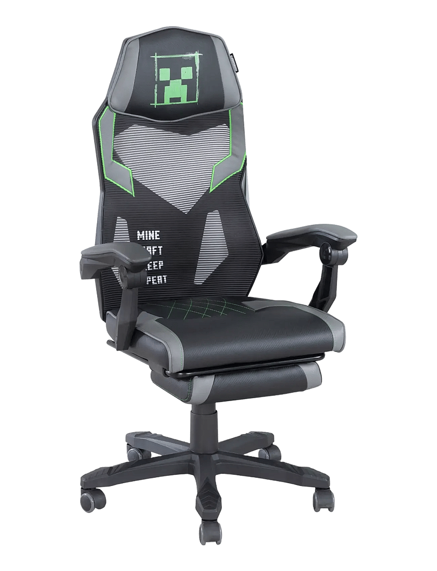 Minecraft - Padded gaming chair, infinitely height-adjustable, rocking mechanism, leg rest - gaming-möbel - multicolor - 0