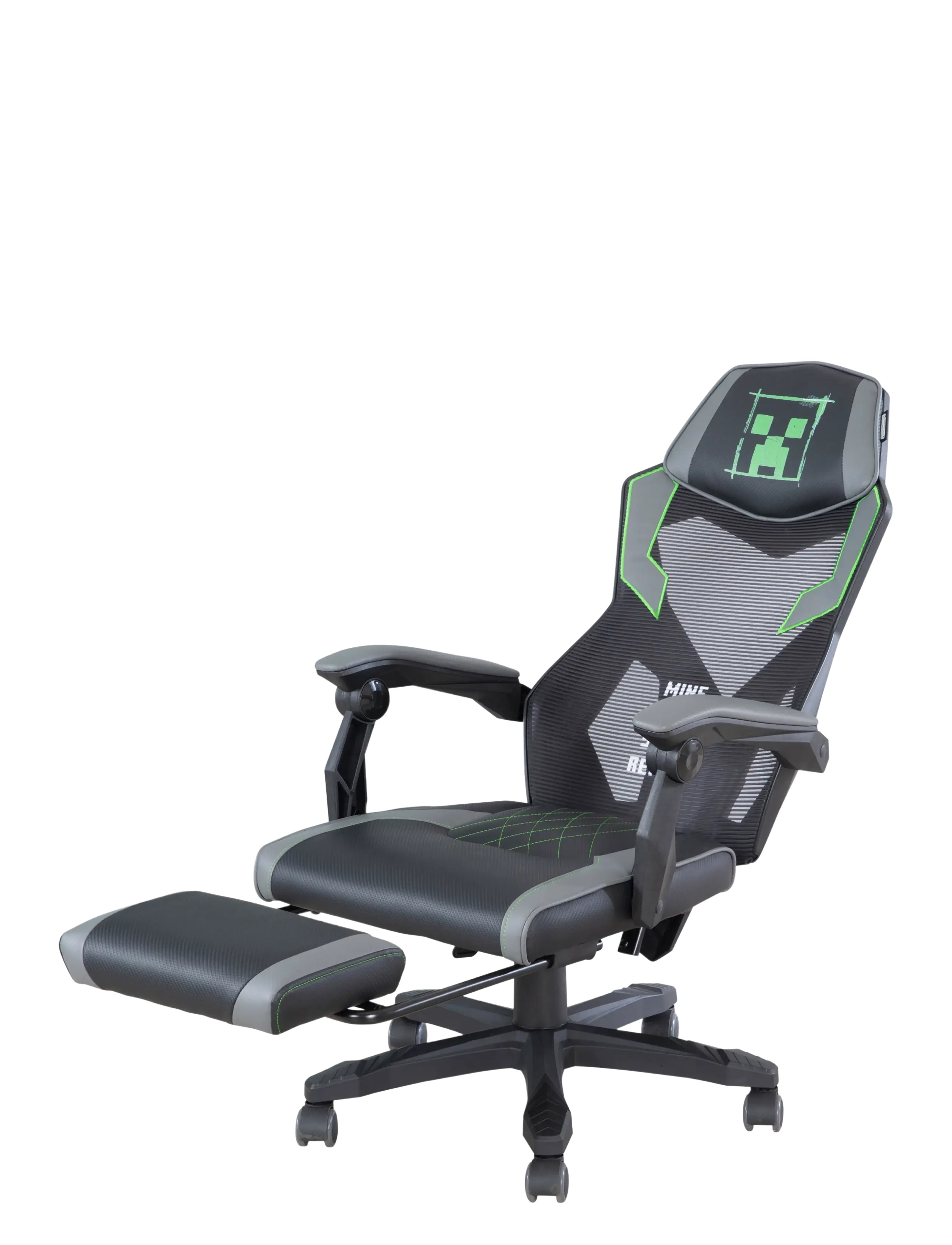 Minecraft - Padded gaming chair, infinitely height-adjustable, rocking mechanism, leg rest - gaming-möbel - multicolor - 1
