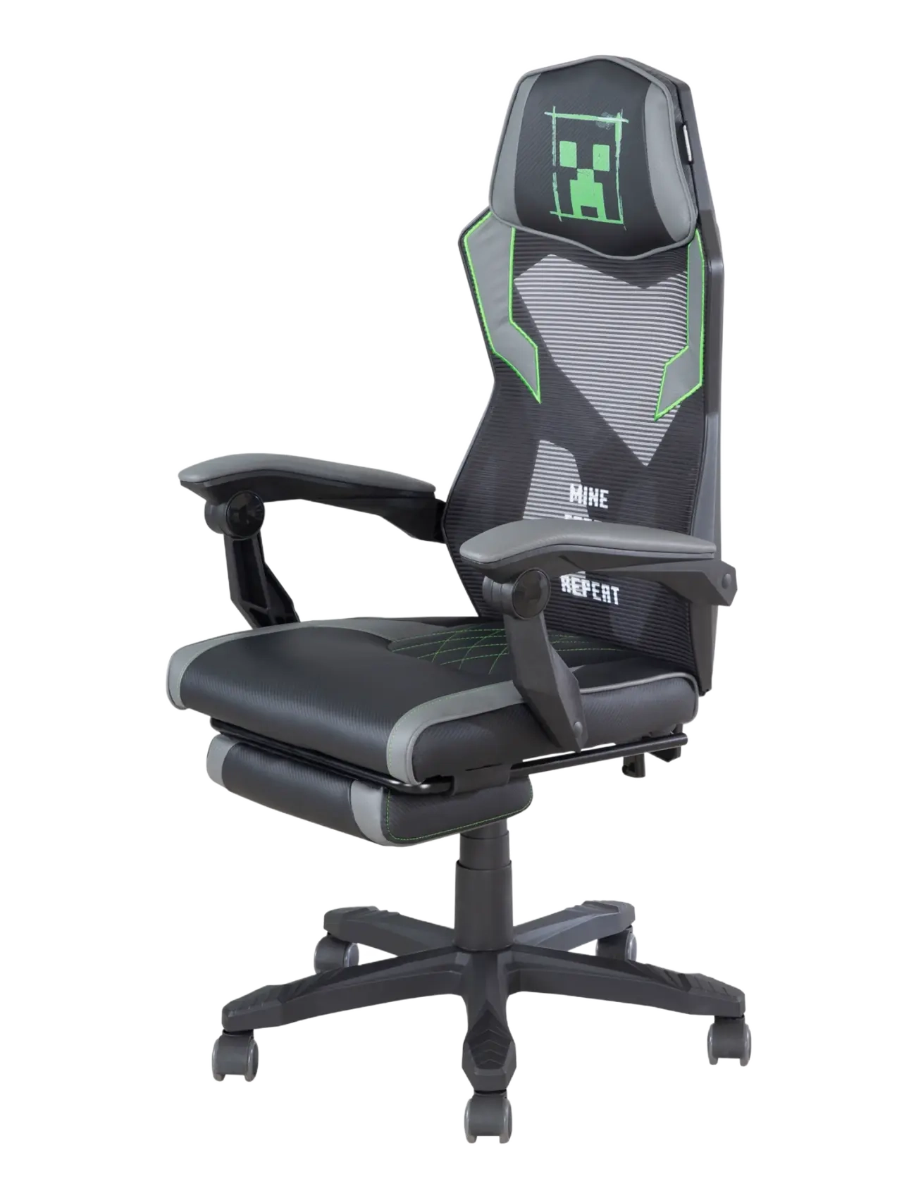 Minecraft - Padded gaming chair, infinitely height-adjustable, rocking mechanism, leg rest - gaming-möbel - multicolor - 3