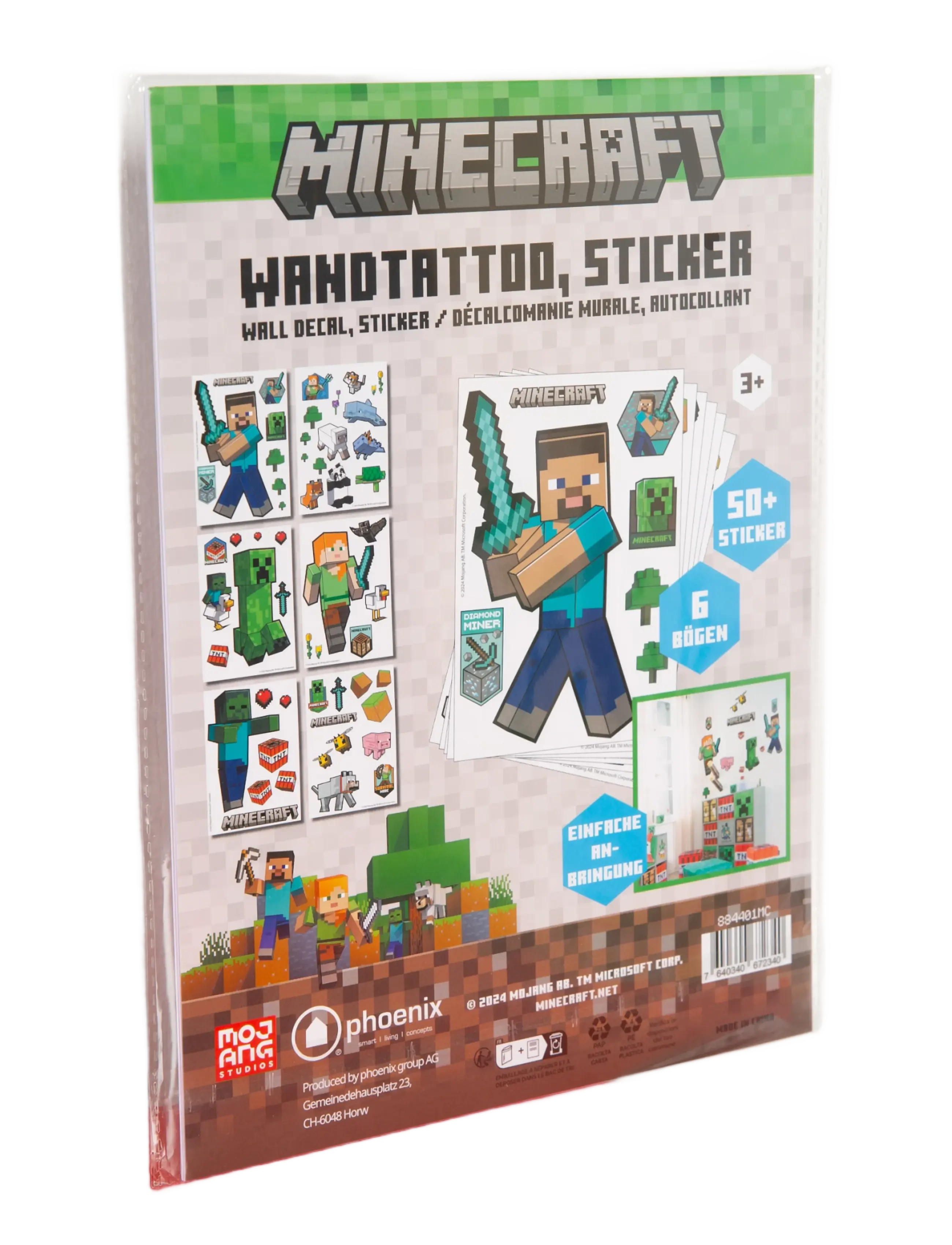 Minecraft Wall decals, Minecraft character stickers, self-adhesive vinyl film - Julegave - MULTICOLOR / multi