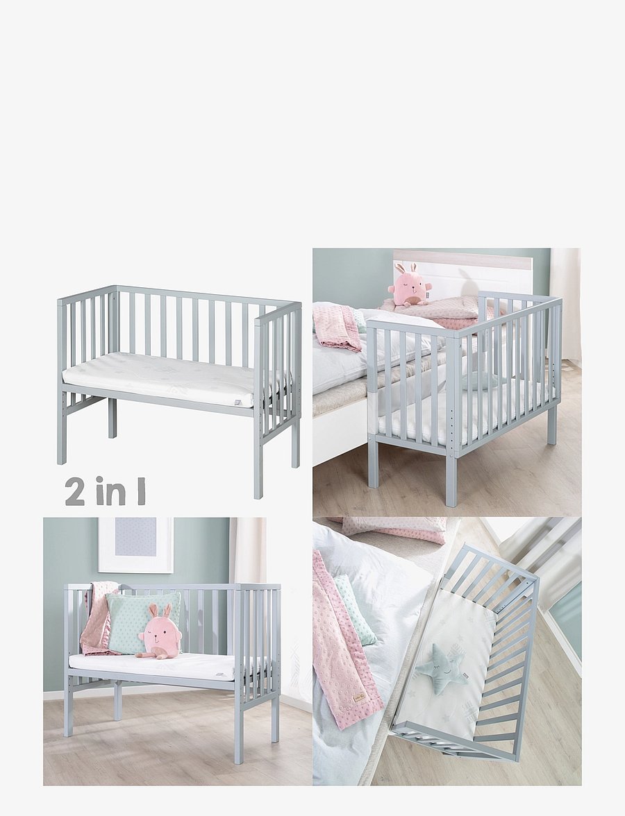 ROBA - Bedside crib 2 in 1 incl. barrier + mattress - reisivoodid - taupe - 1