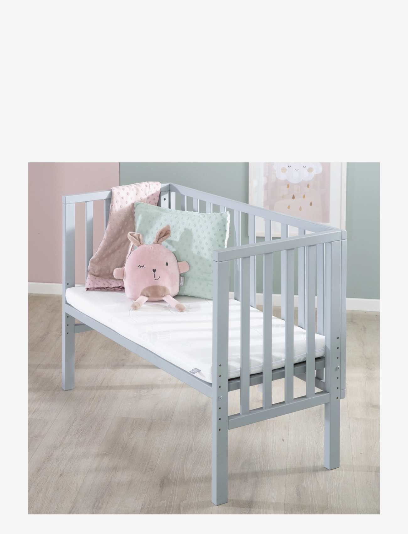 ROBA - Bedside crib 2 in 1 incl. barrier + mattress - bedside cribs - taupe - 2
