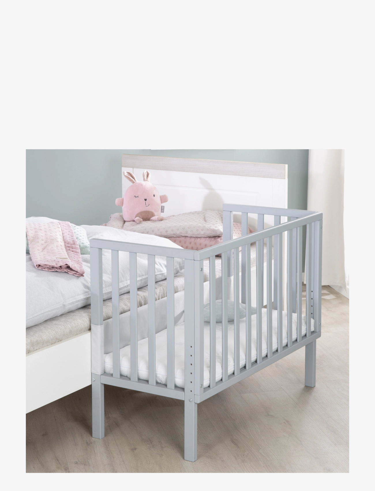 ROBA - Bedside crib 2 in 1 incl. barrier + mattress - bedside cribs - taupe - 5