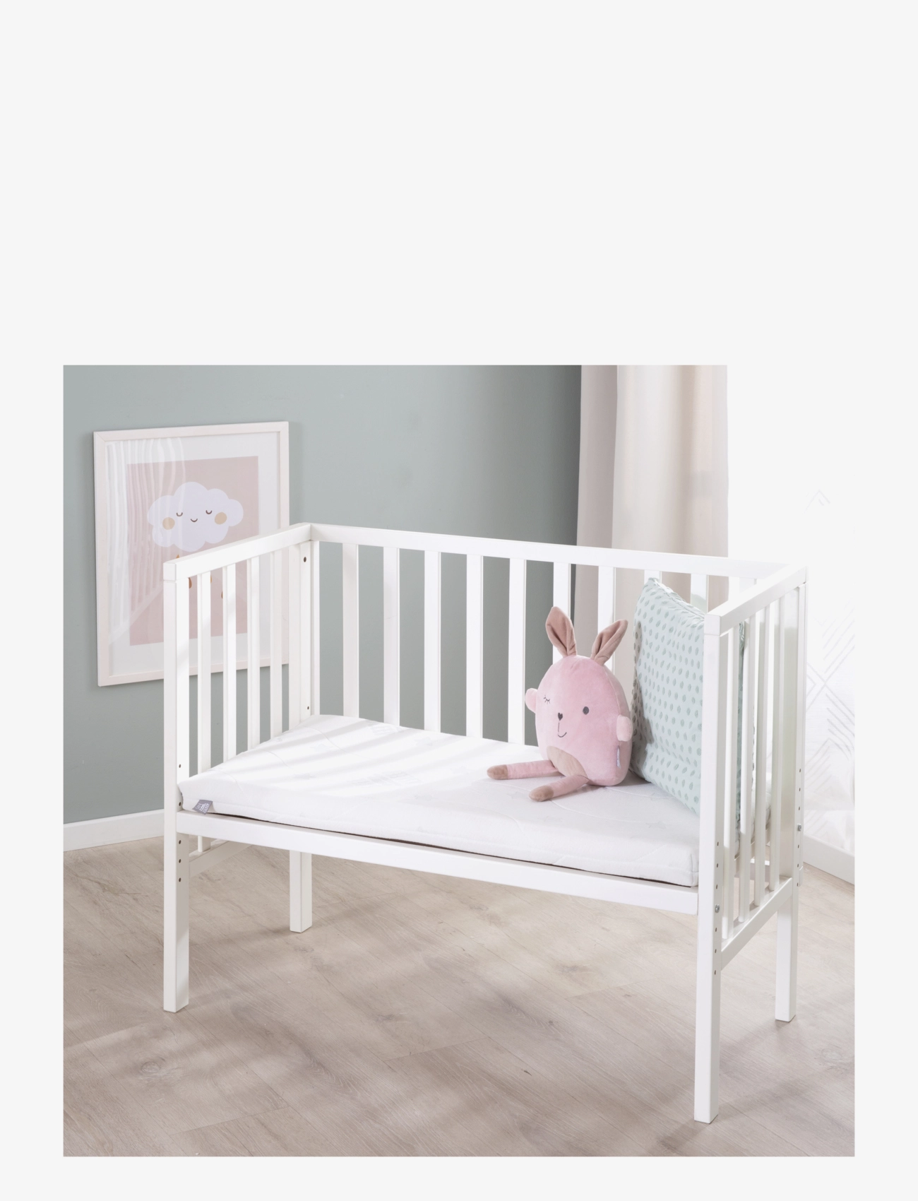 ROBA - Bedside crib 2 in 1 incl. barrier + mattress - bedside cribs - white - 2