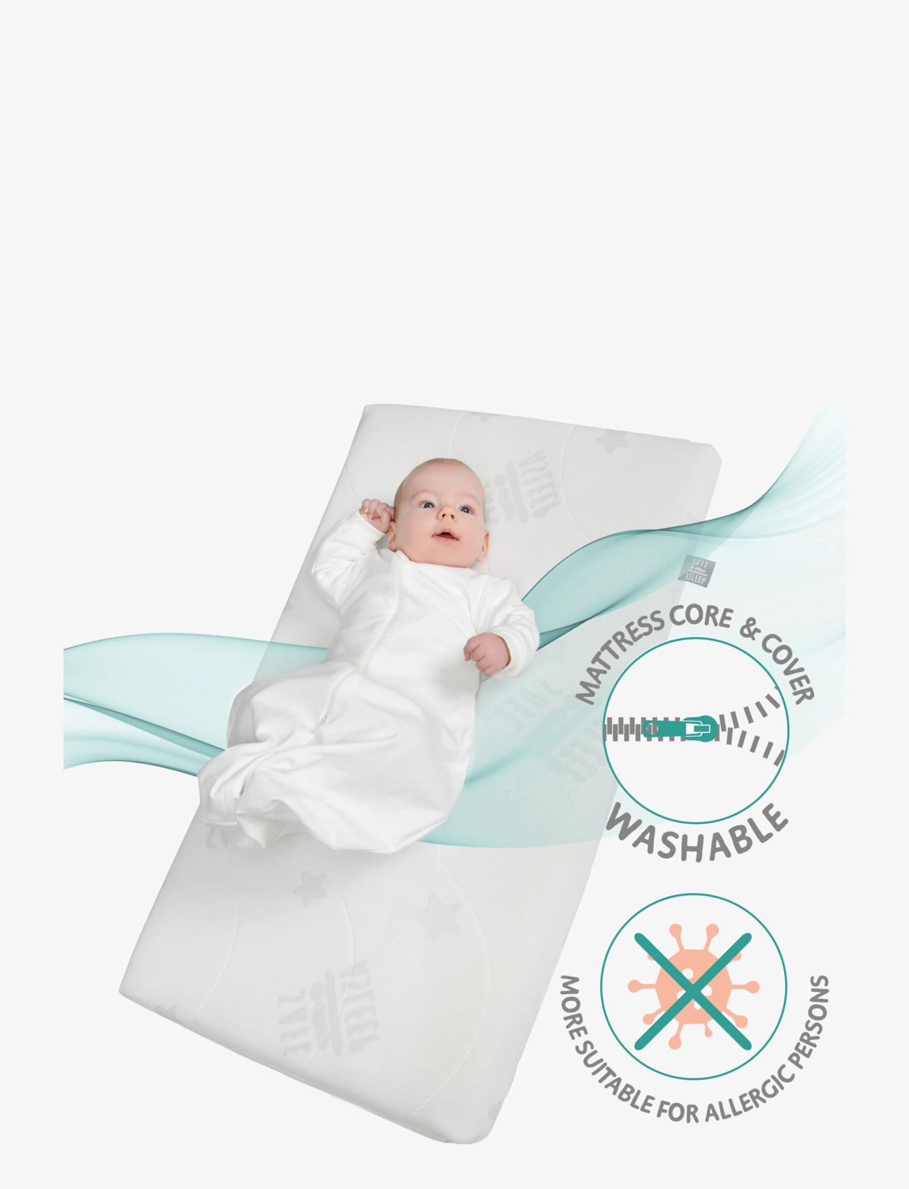 ROBA - Bedside crib 2 in 1 incl. barrier + mattress - bedside cribs - white - 5