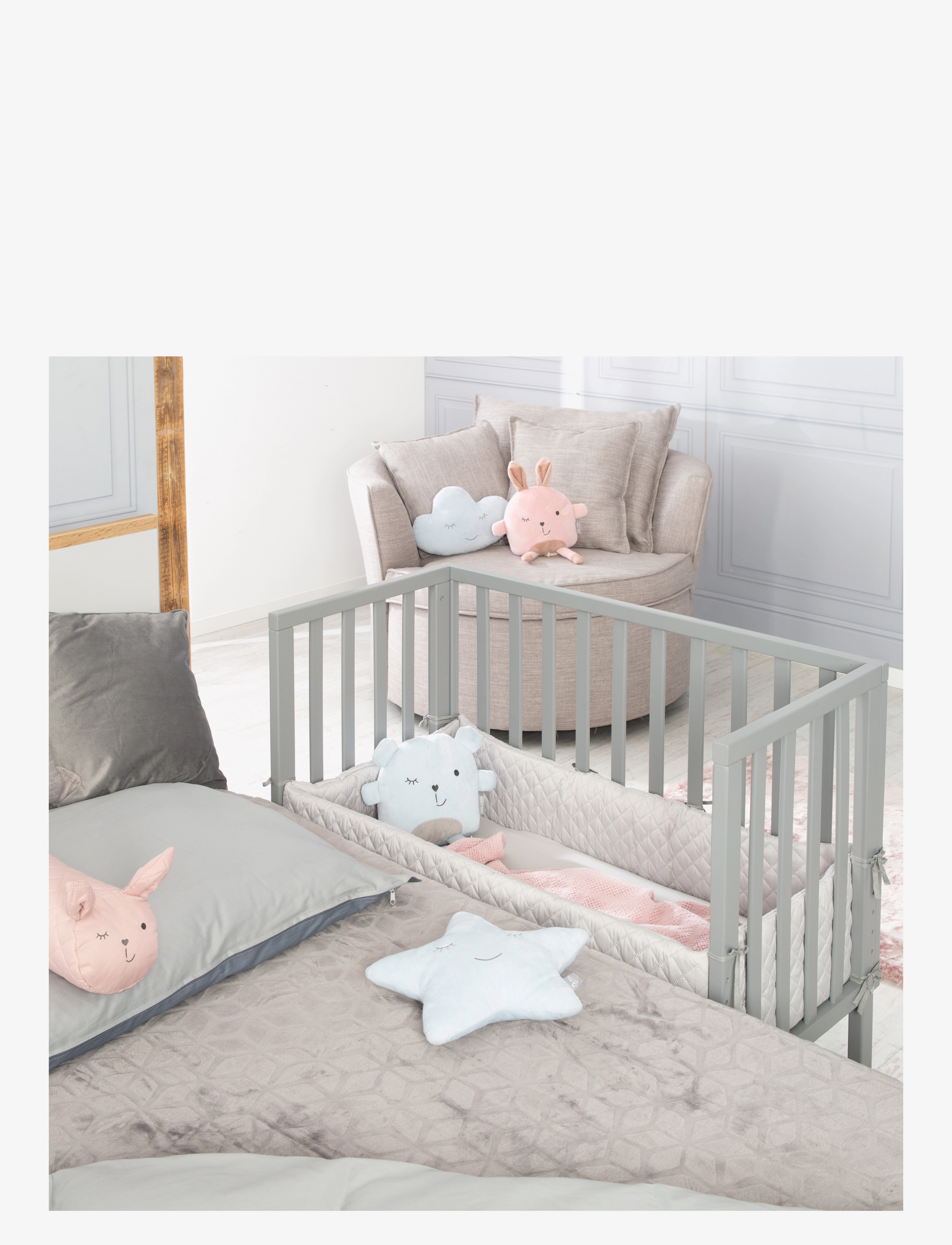 ROBA - Co-sleeper, 2-in-1 roba Style grey - bedside cribs - taupe - 2