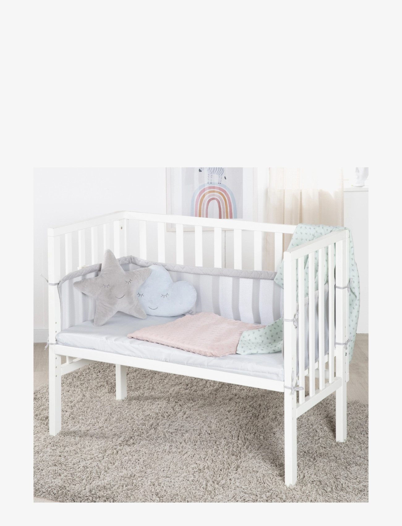 ROBA - Co-sleeper, 2-in-1 roba Style grey - bedside cribs - white - 3