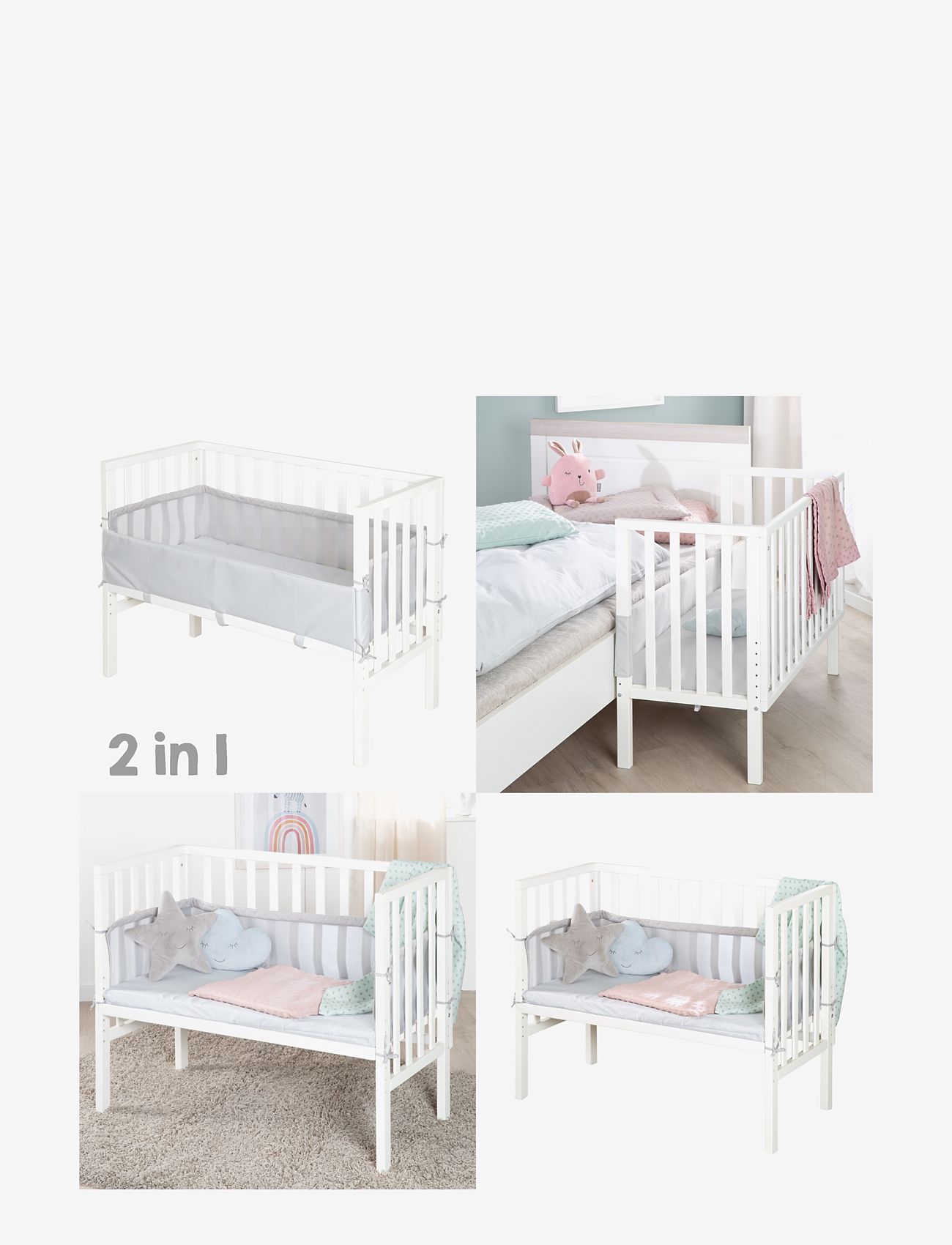 ROBA - Co-sleeper, 2-in-1 roba Style grey - baby beds & accessories - white - 5