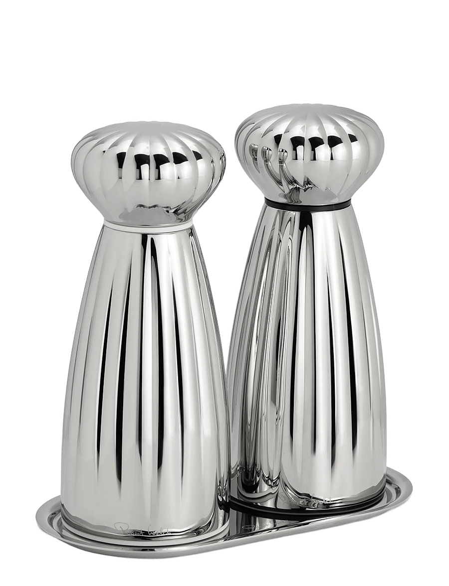 Robert Welch - Palm (BR) Medium Mills and SS Tray 3-Piece - salz- & pfefferstreuer - stainless steel - 1