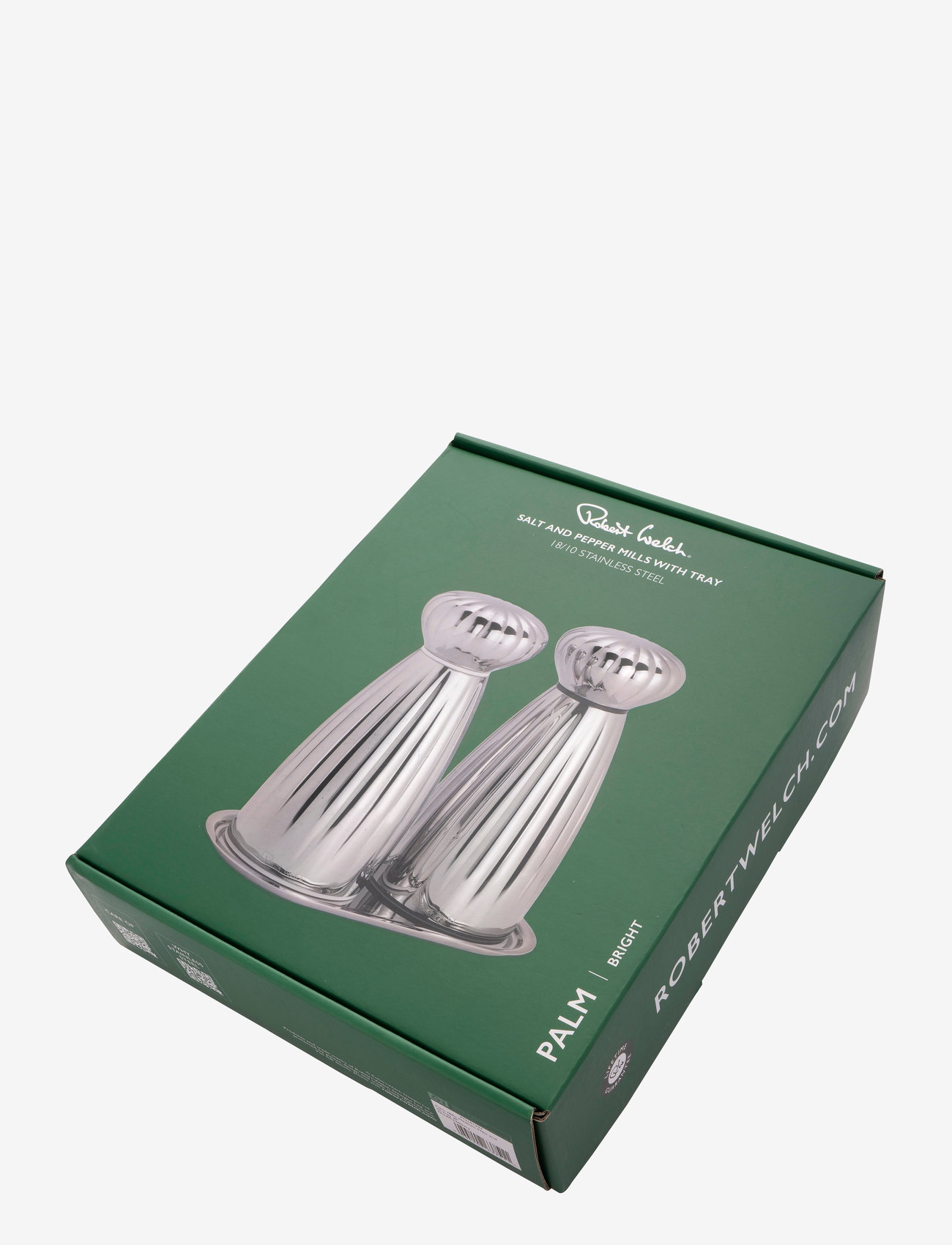 Robert Welch - Palm (BR) Medium Mills and SS Tray 3-Piece - salt & peberkværne - stainless steel - 2