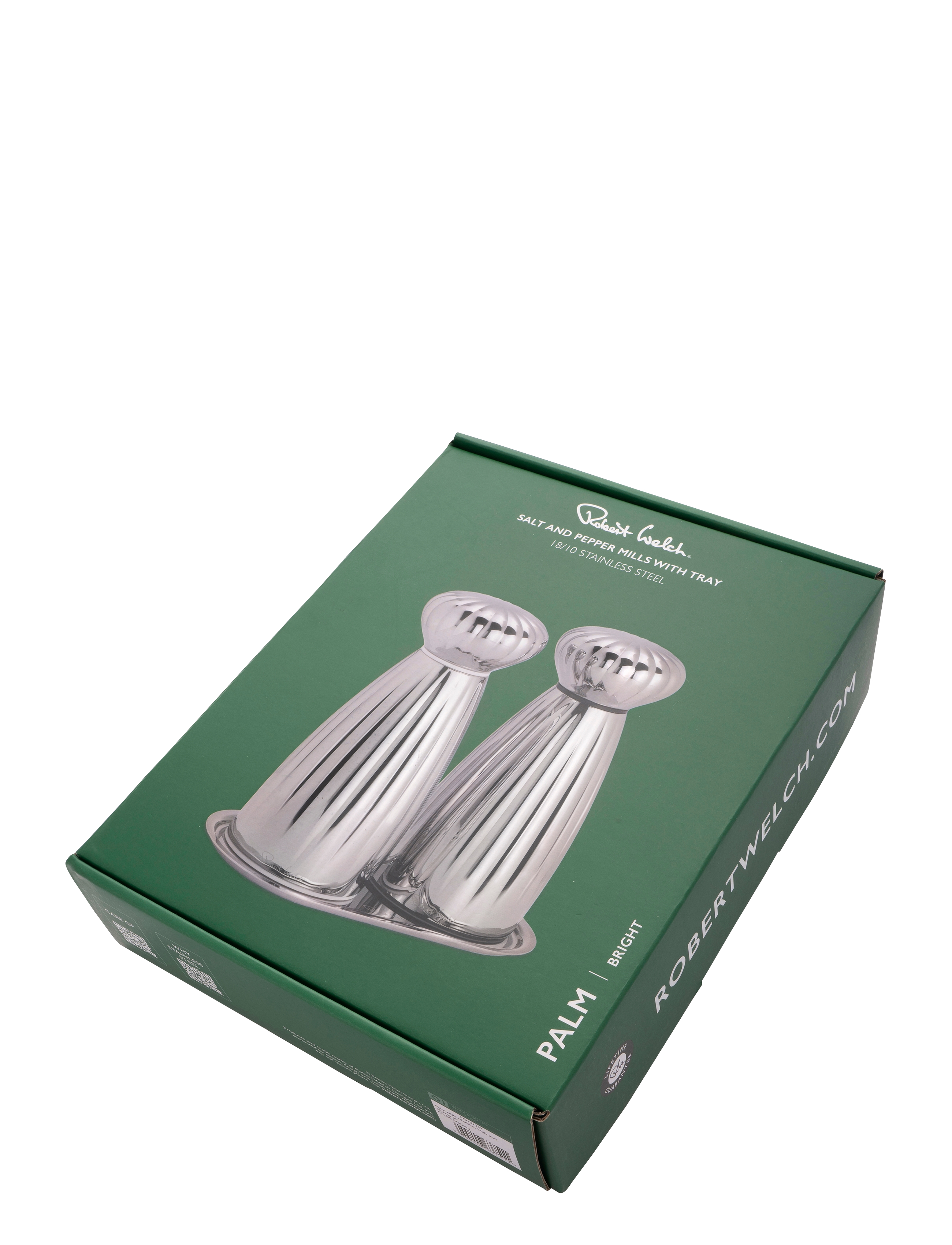 Robert Welch - Palm (BR) Medium Mills and SS Tray 3-Piece - salt & pepper grinders - stainless steel - 3