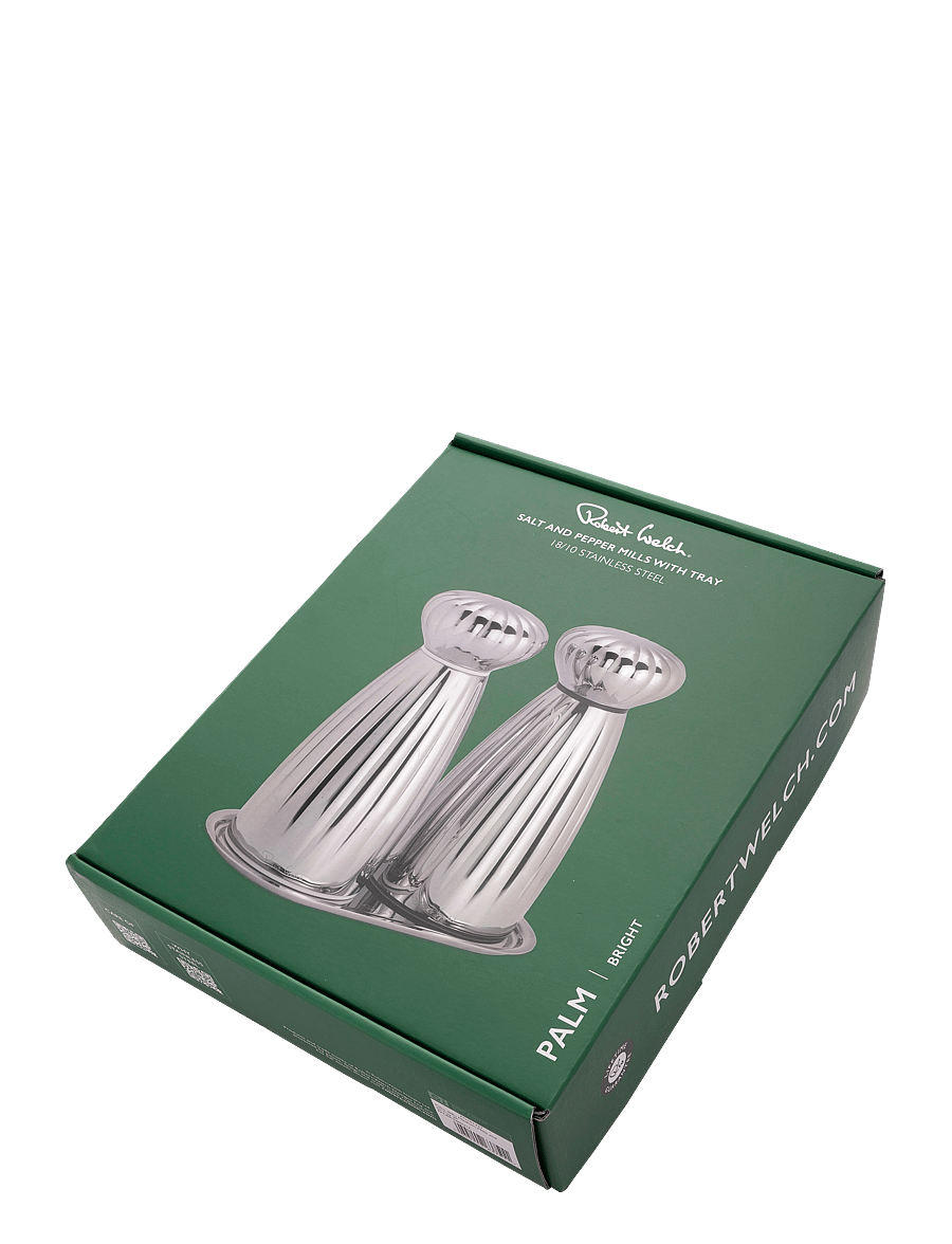 Robert Welch - Palm (BR) Medium Mills and SS Tray 3-Piece - salz- & pfefferstreuer - stainless steel - 3