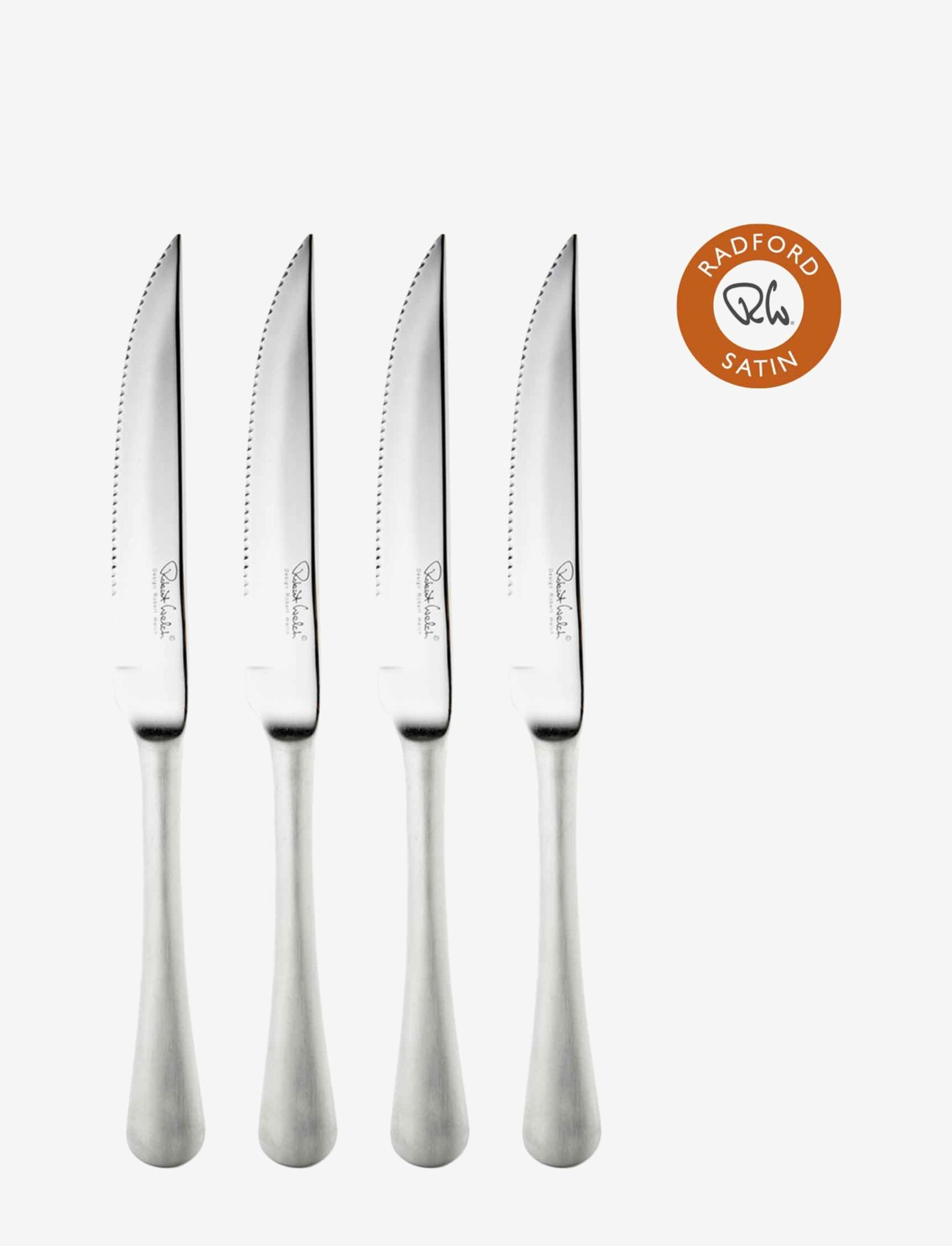 Robert Welch Radford Satin Steak Knife, Set of 4 - Tableware - MULTI COLOUR / silver
