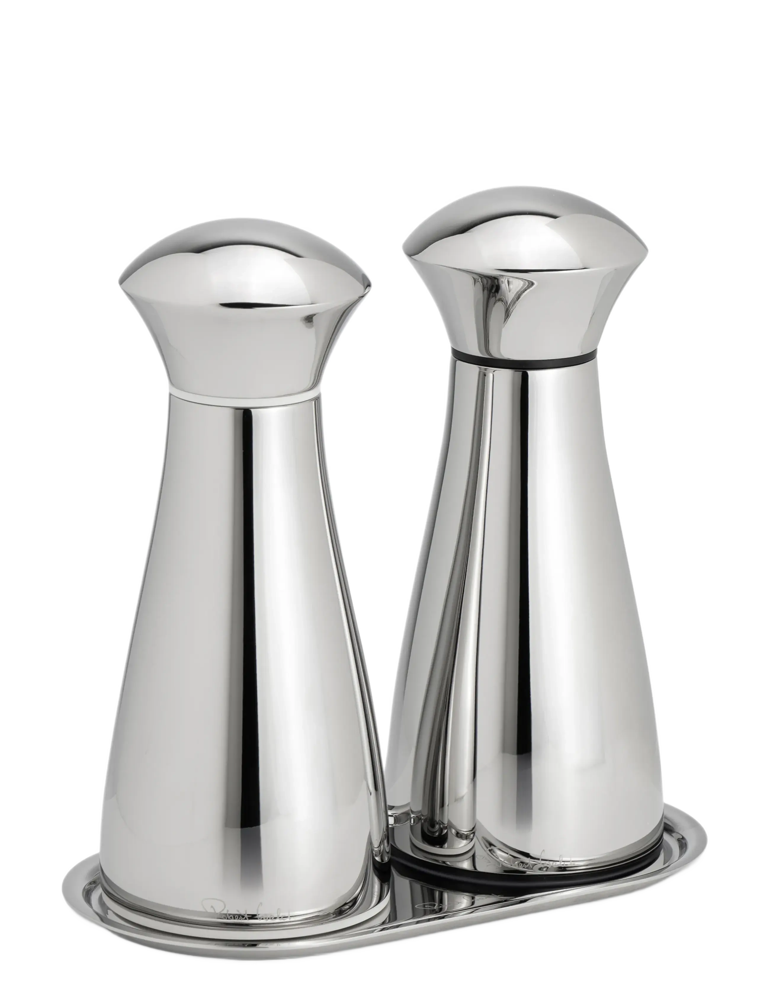 Robert Welch Signature (Br) Medium Mills And Ss Tray 3-Piece, Salt- og peberbøsse, Sølv, Str: ONE SIZE