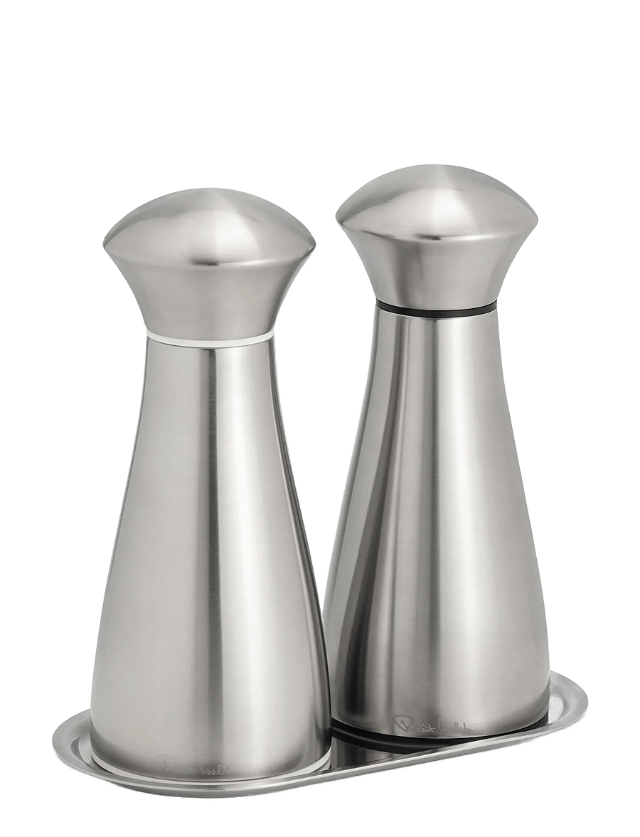Robert Welch - Signature (SA) Medium Mills and SS Tray 3-piece - salz- & pfefferstreuer - matte stainless steel - 1