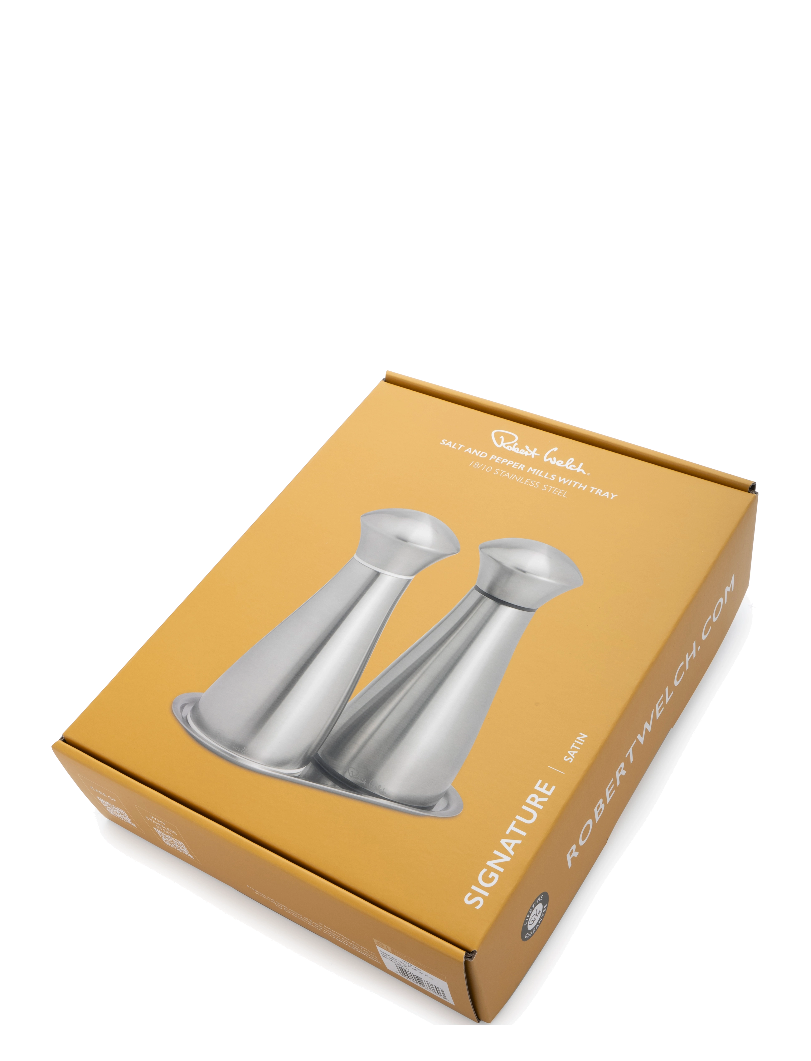 Robert Welch - Signature (SA) Medium Mills and SS Tray 3-piece - suola- ja pippurimyllyt - matte stainless steel - 2