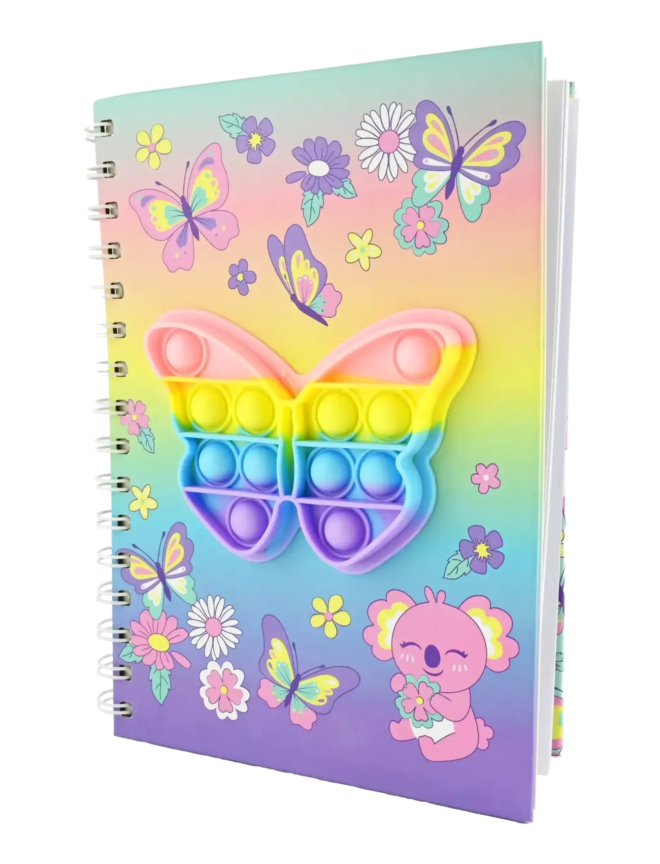 Robetoy Notebook Spiral Pop It Butterfly A5, Børn, Kalender og notesbog, Multi/mønstret, Str: ONE SIZE