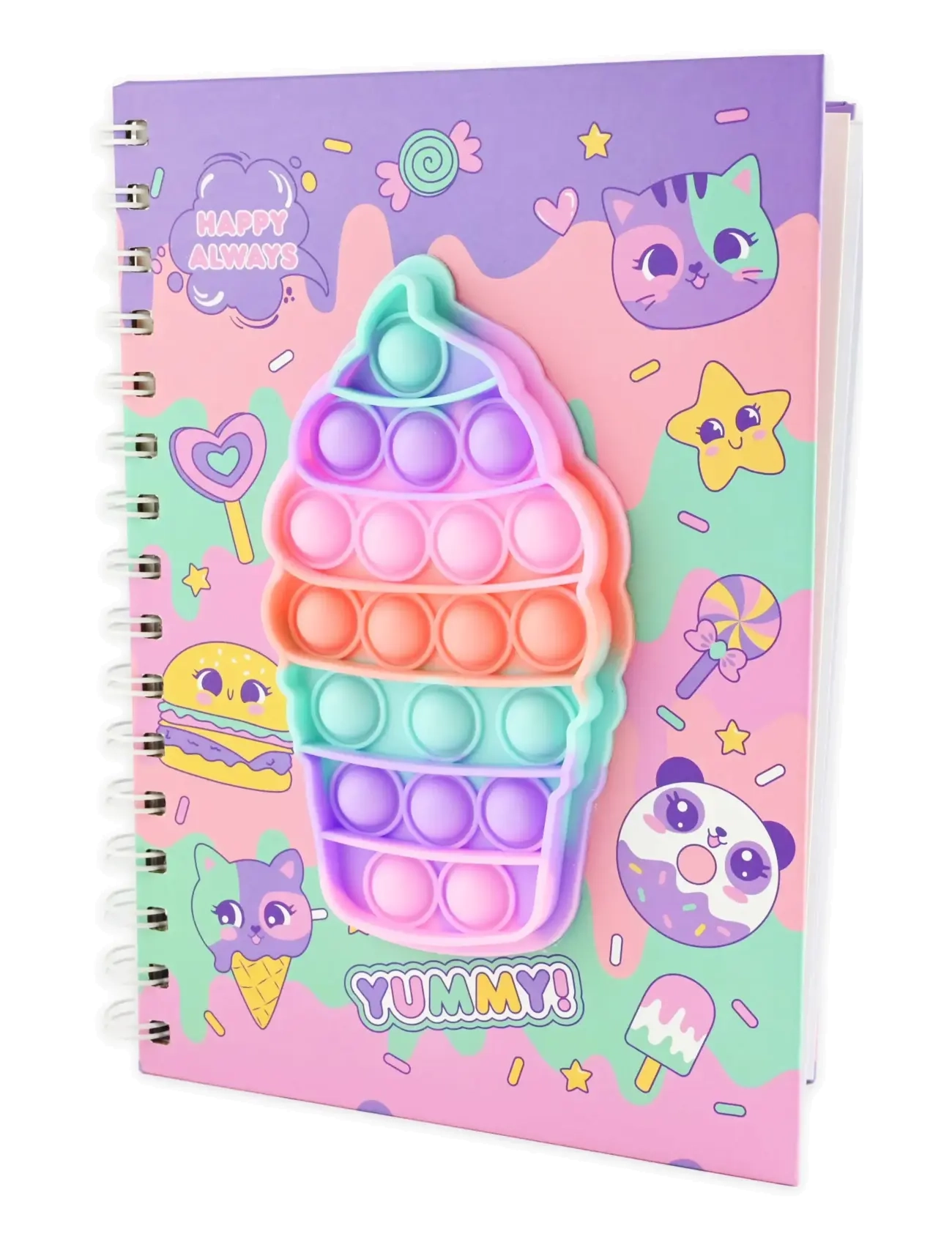Robetoy Notebook Spiral Pop It Ice Cream A5, Børn, Kalender og notesbog, Multi/mønstret, Str: ONE SIZE