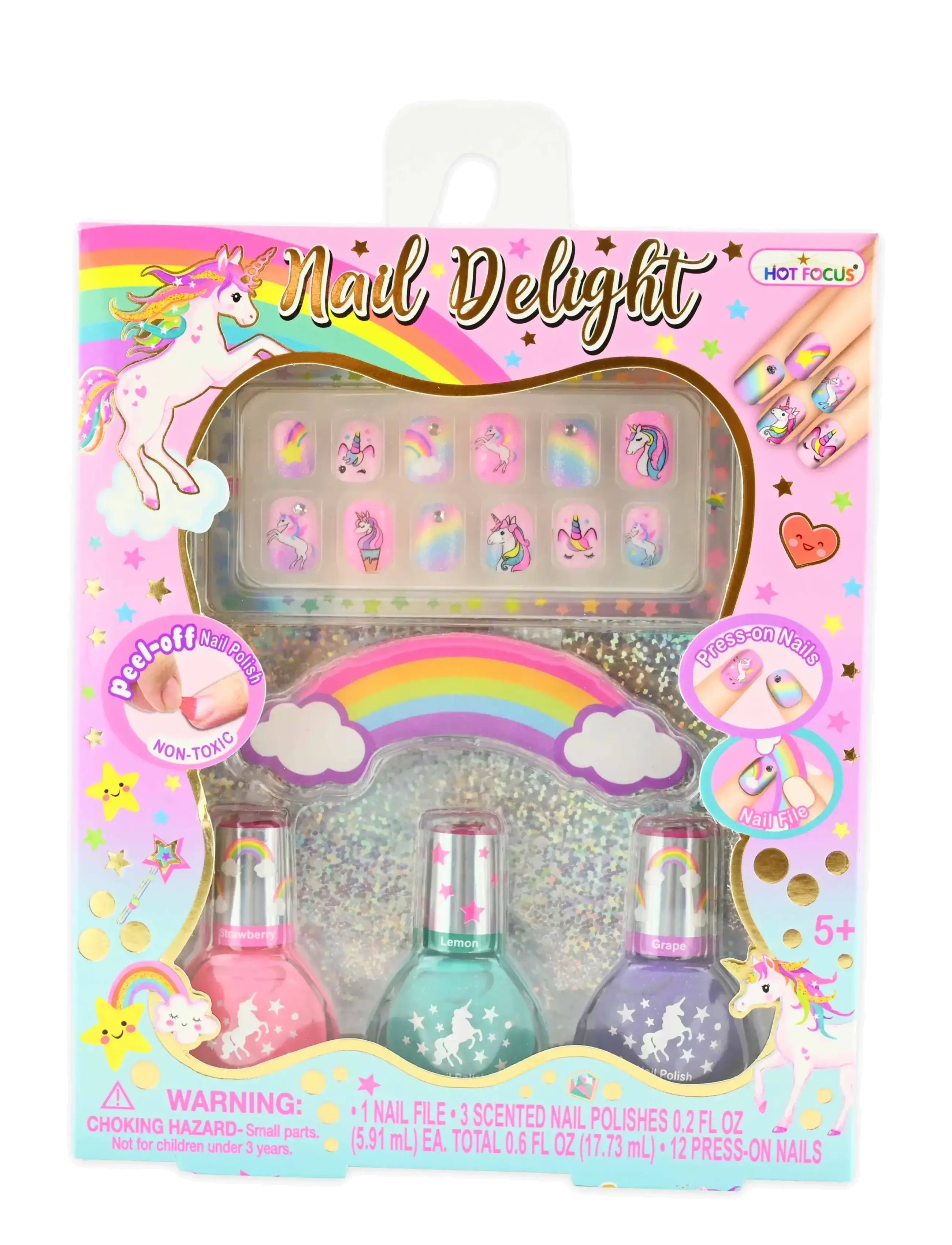 Robetoy Nail Kit Polish And Press-On, Børn, Fake Makeup & Assecories, Pink, Str: ONE SIZE