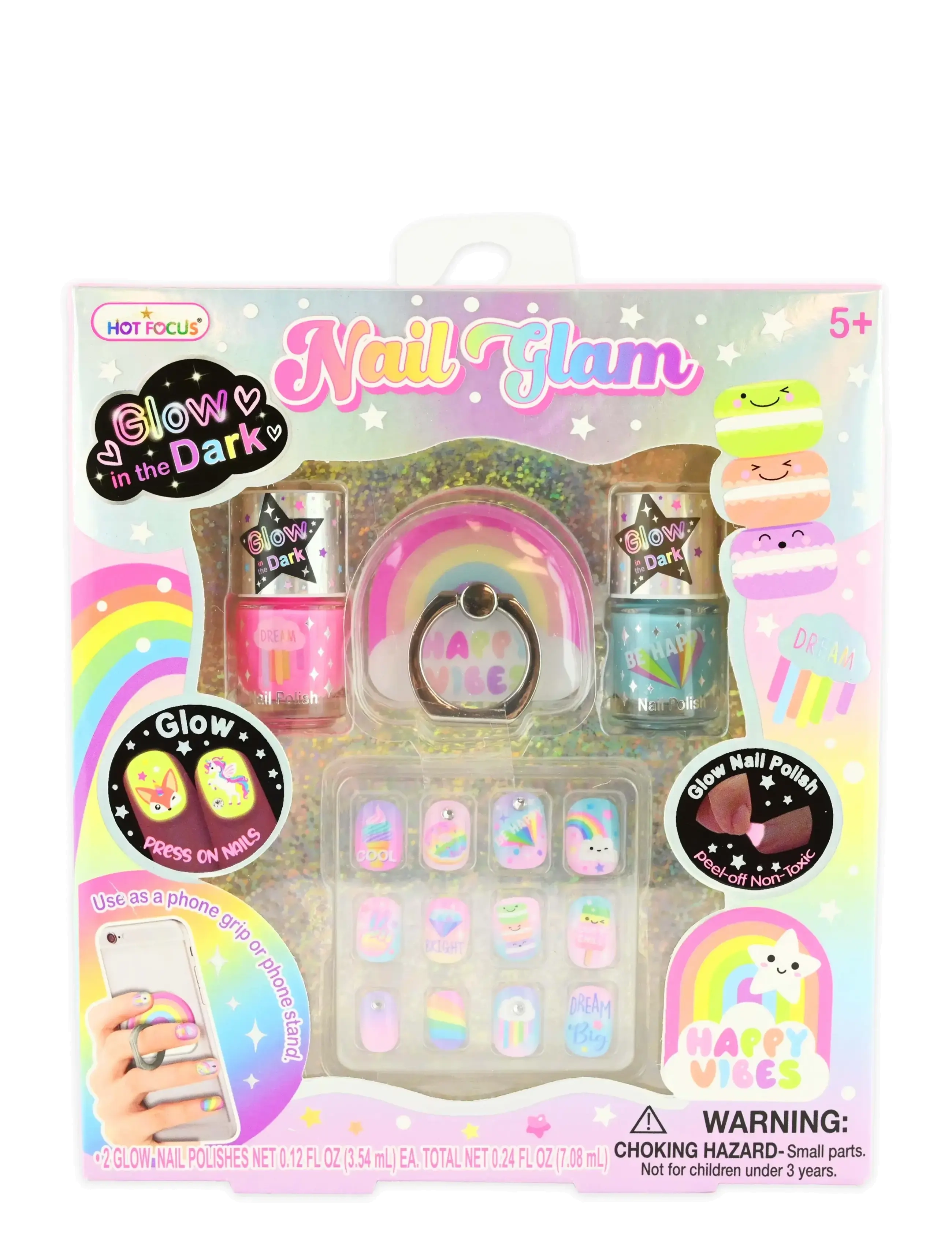 Robetoy Nail Glam Kit Polish And Press-On, Børn, Makeup, Multi/mønstret, Str: ONE SIZE