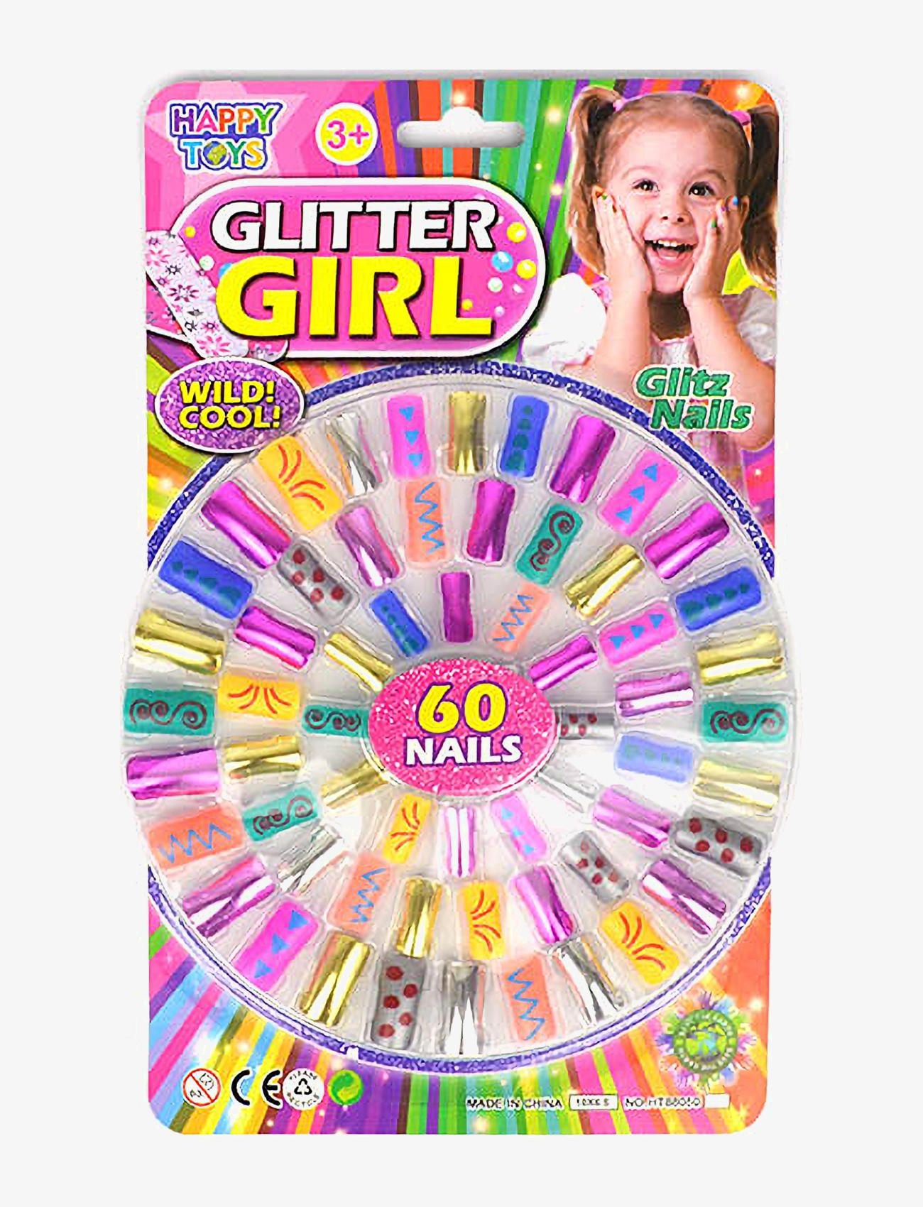 Robetoy Nail 60Pcs, Børn, Makeup, Multi/mønstret, Str: ONE SIZE