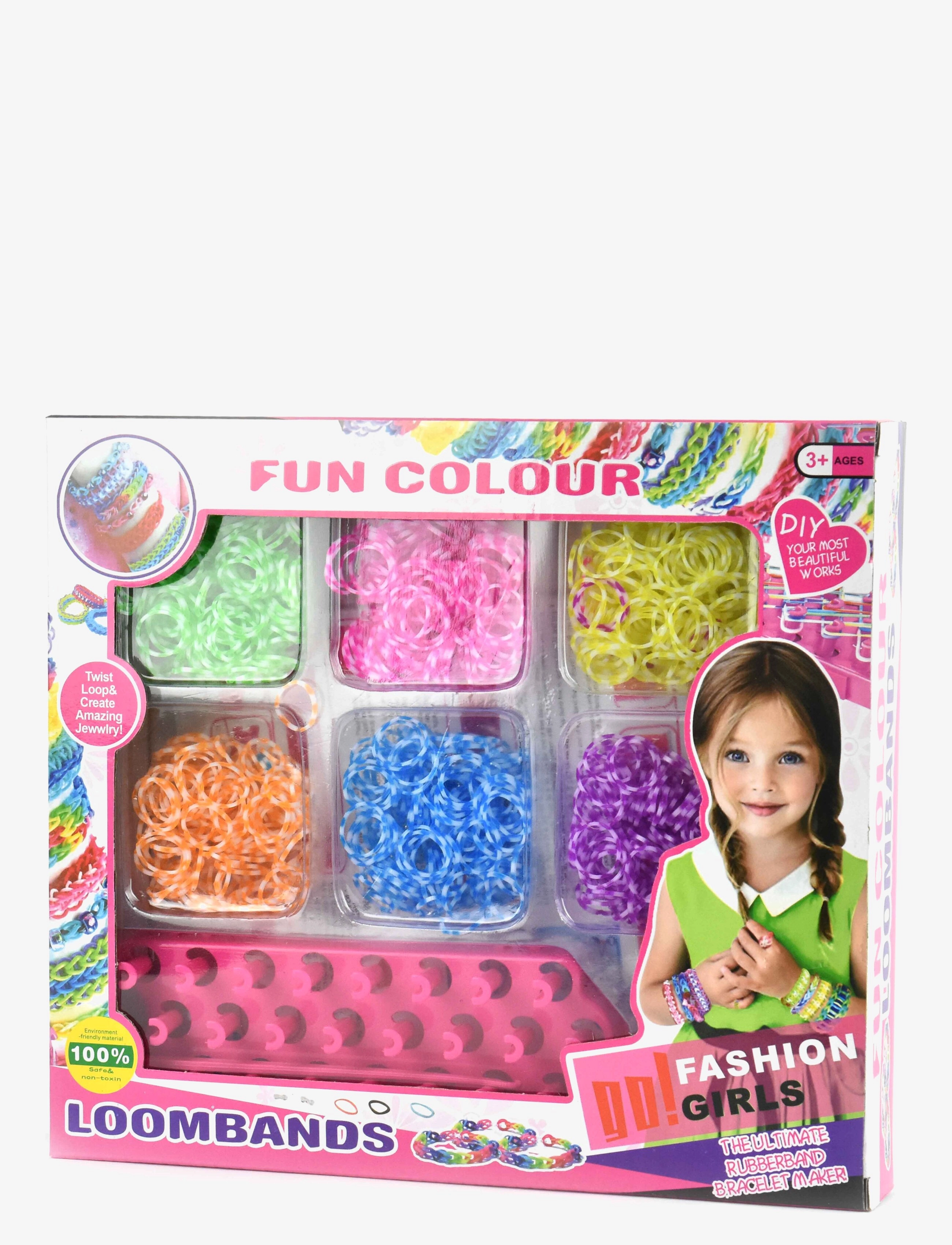 LOOM BANDS w TOOLS DIY 1200pcs - MULTI COLOURED