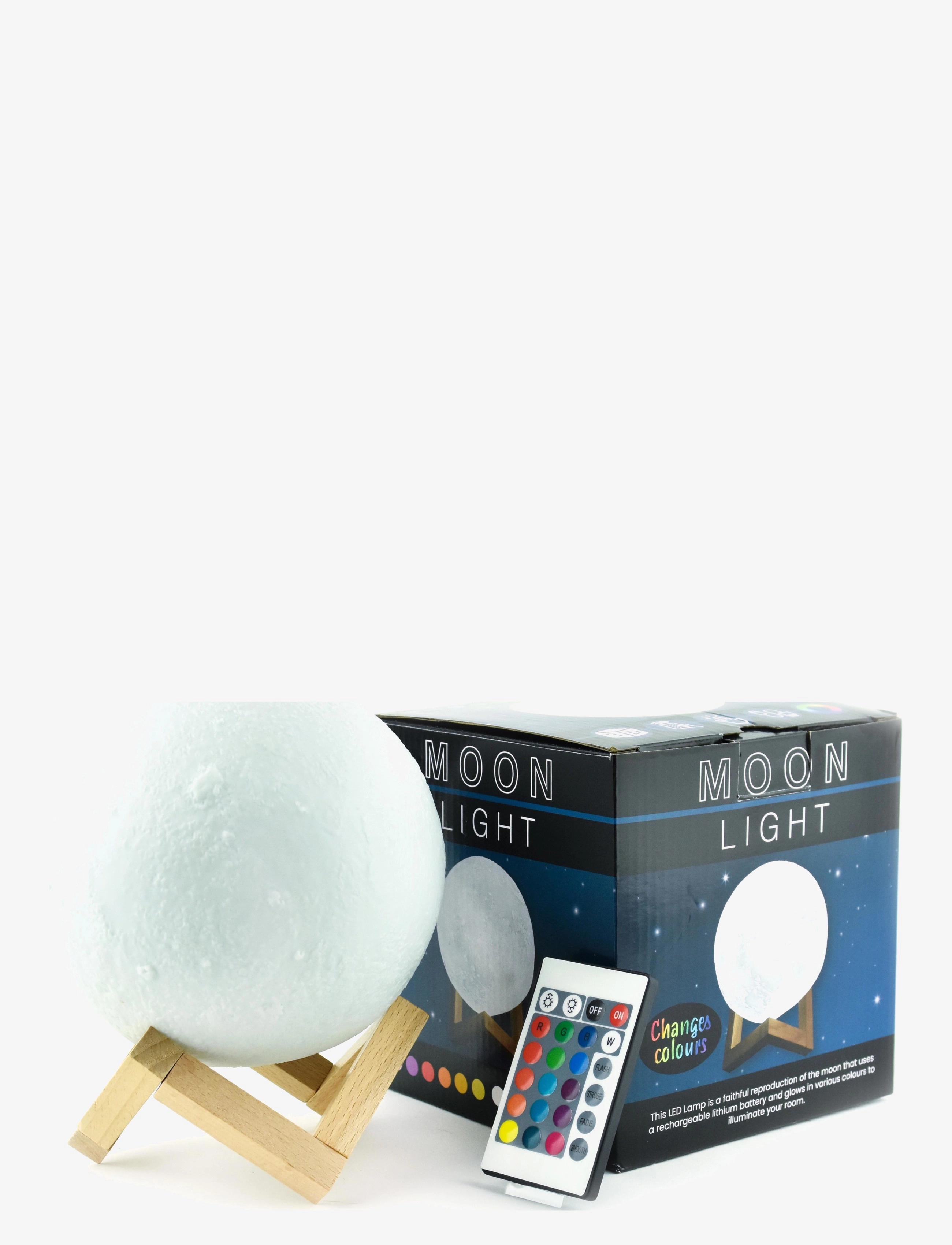 Robetoy Moon Lamp 3D, Natlampe, Multi/mønstret, Str: 15 cm