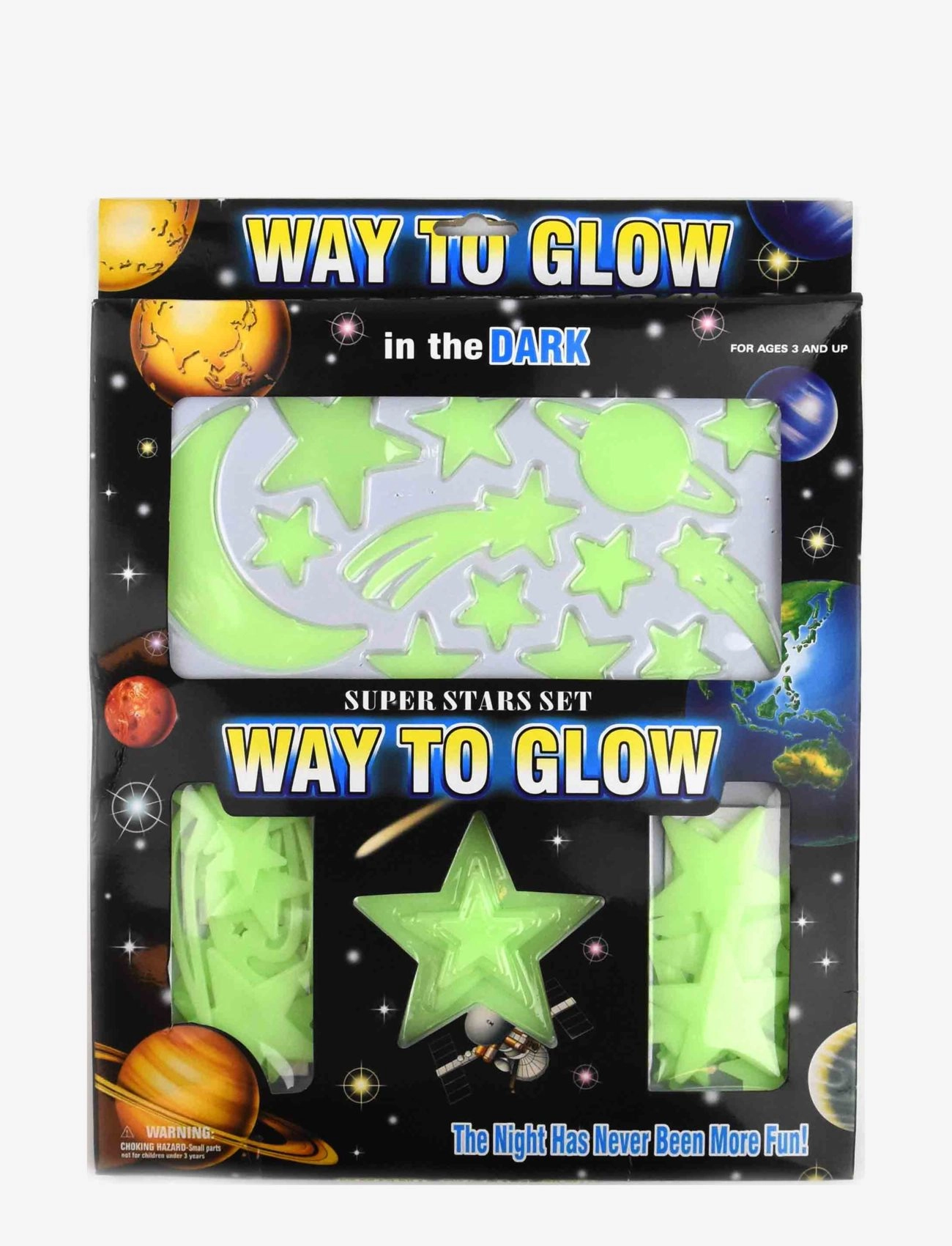 Robetoy Glow In The Dark Stars W Sticker 42Pcs, Børn, Stickers, Grøn, Str: ONE SIZE