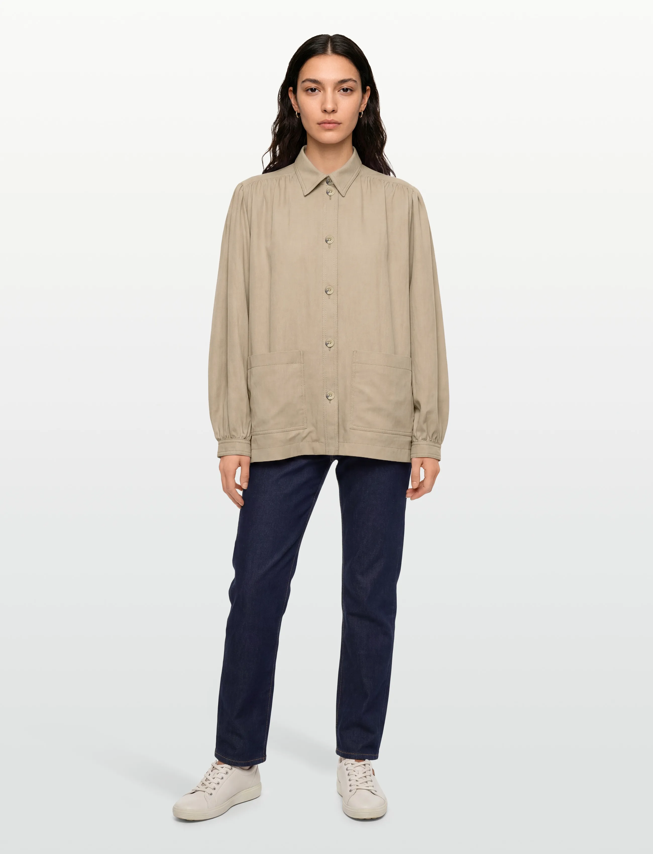 RODEBJER Lauren Tencel, Kvinder, Overshirt, Beige, Str: L