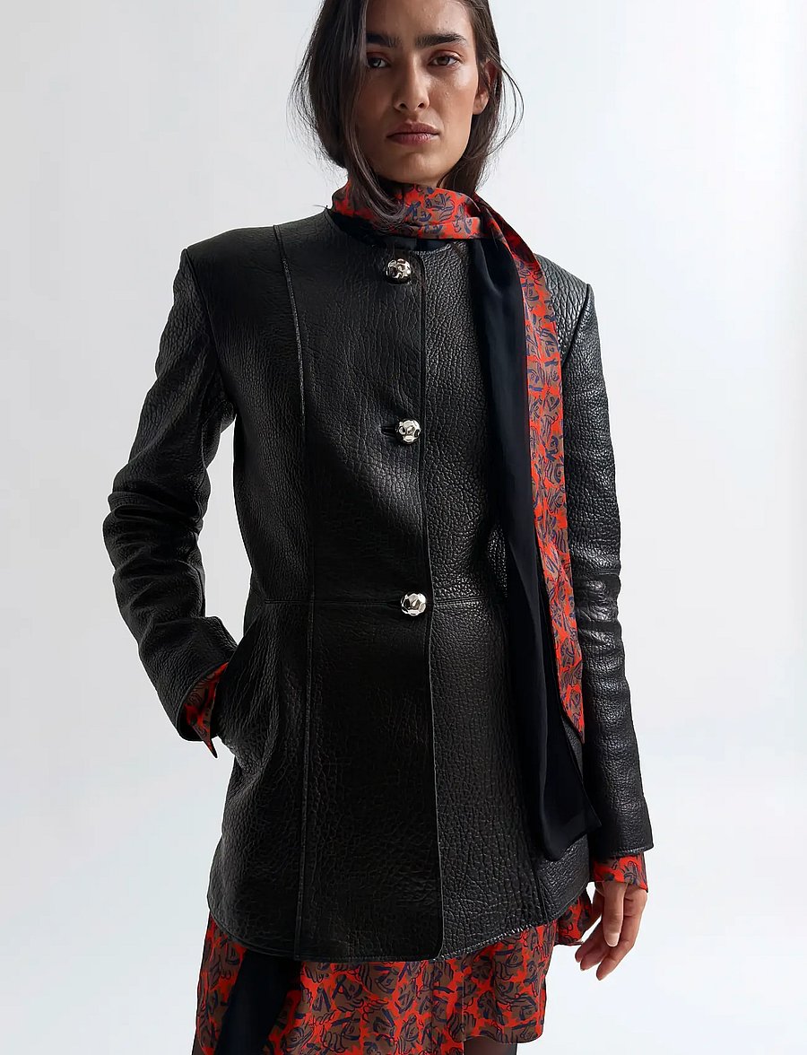 RODEBJER - Rodebjer Suzy Pebble - lederjacken - black - 3