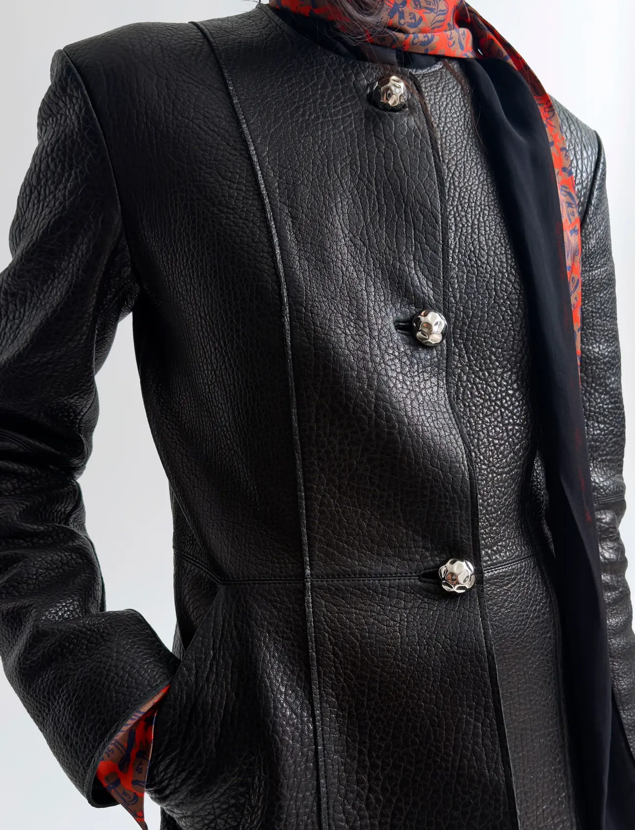 RODEBJER - Rodebjer Suzy Pebble - lederjacken - black - 4