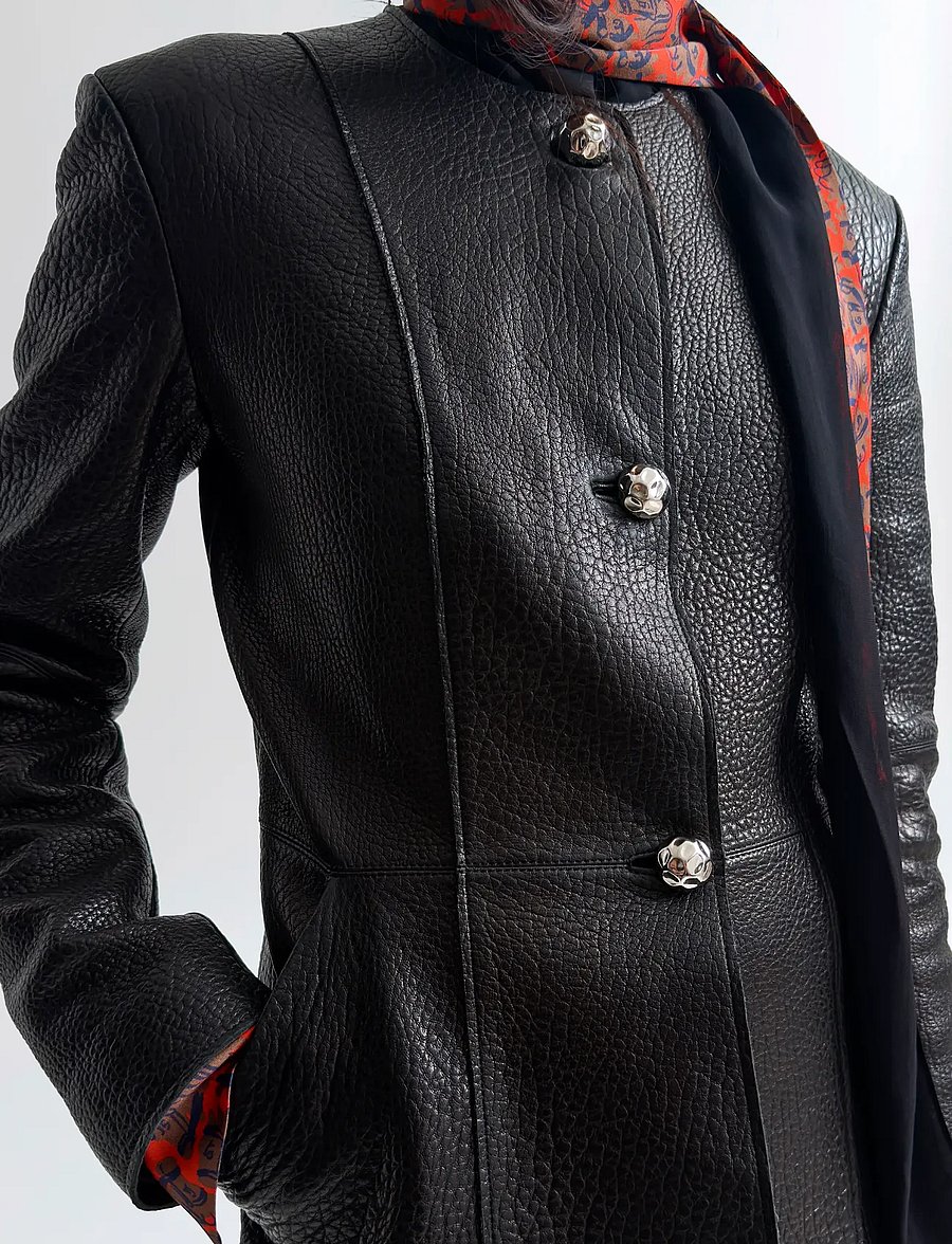 RODEBJER - Rodebjer Suzy Pebble - lederjacken - black - 4