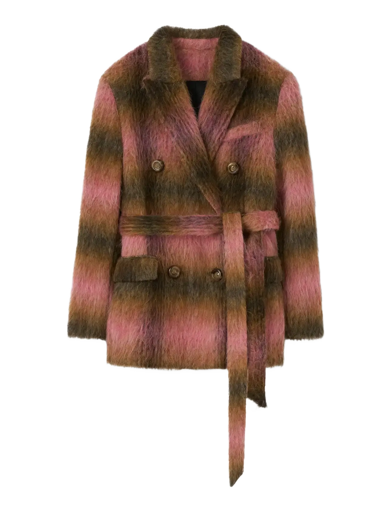 RODEBJER Rodebjer Leah Check - Blazer mit Gürtel - NUTTY/PAINT PINK / brown