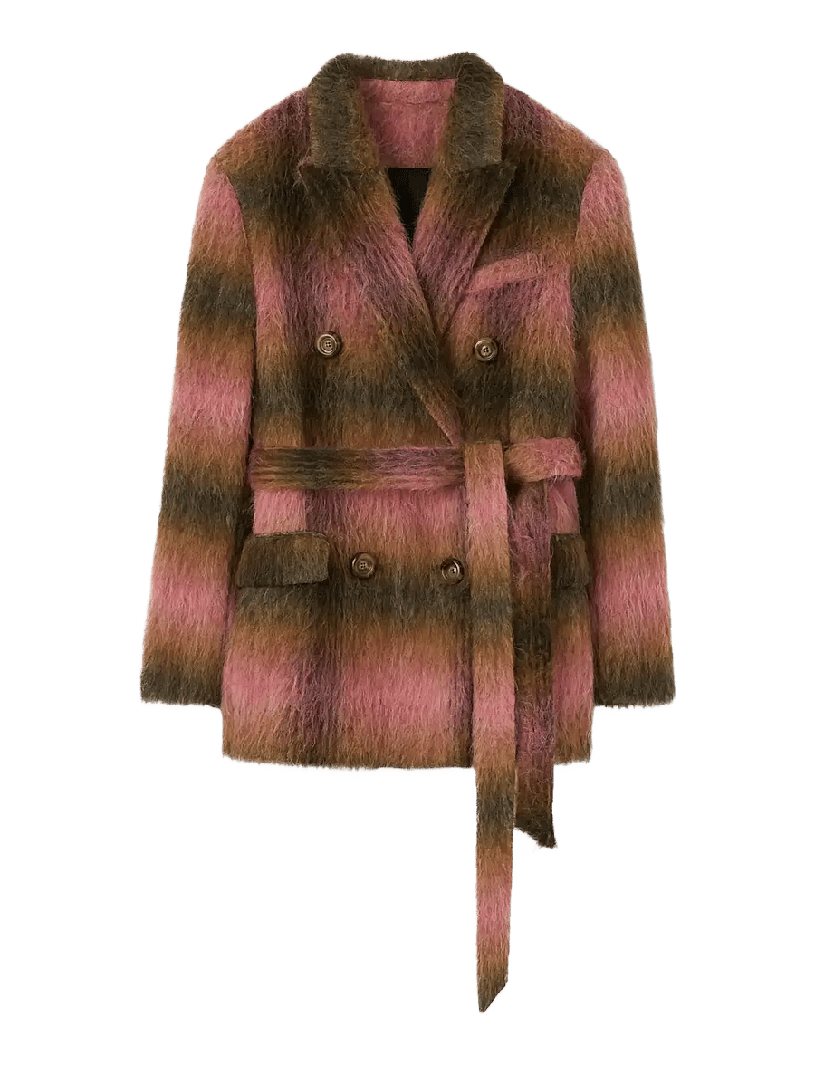RODEBJER - Rodebjer Leah Check - blazer mit gürtel - nutty/paint pink - 1
