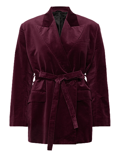 RODEBJER Rodebjer Stand Velvet - Belted blazers - WINETASTING / burgundy