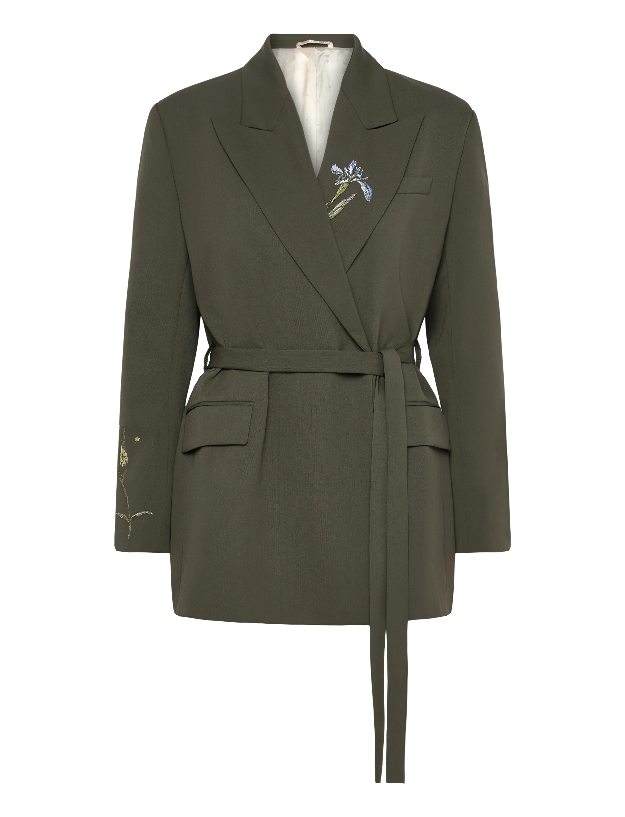 RODEBJER Rodebjer Stand Embroidery - Belted blazers - DARK MOSS / khaki/green