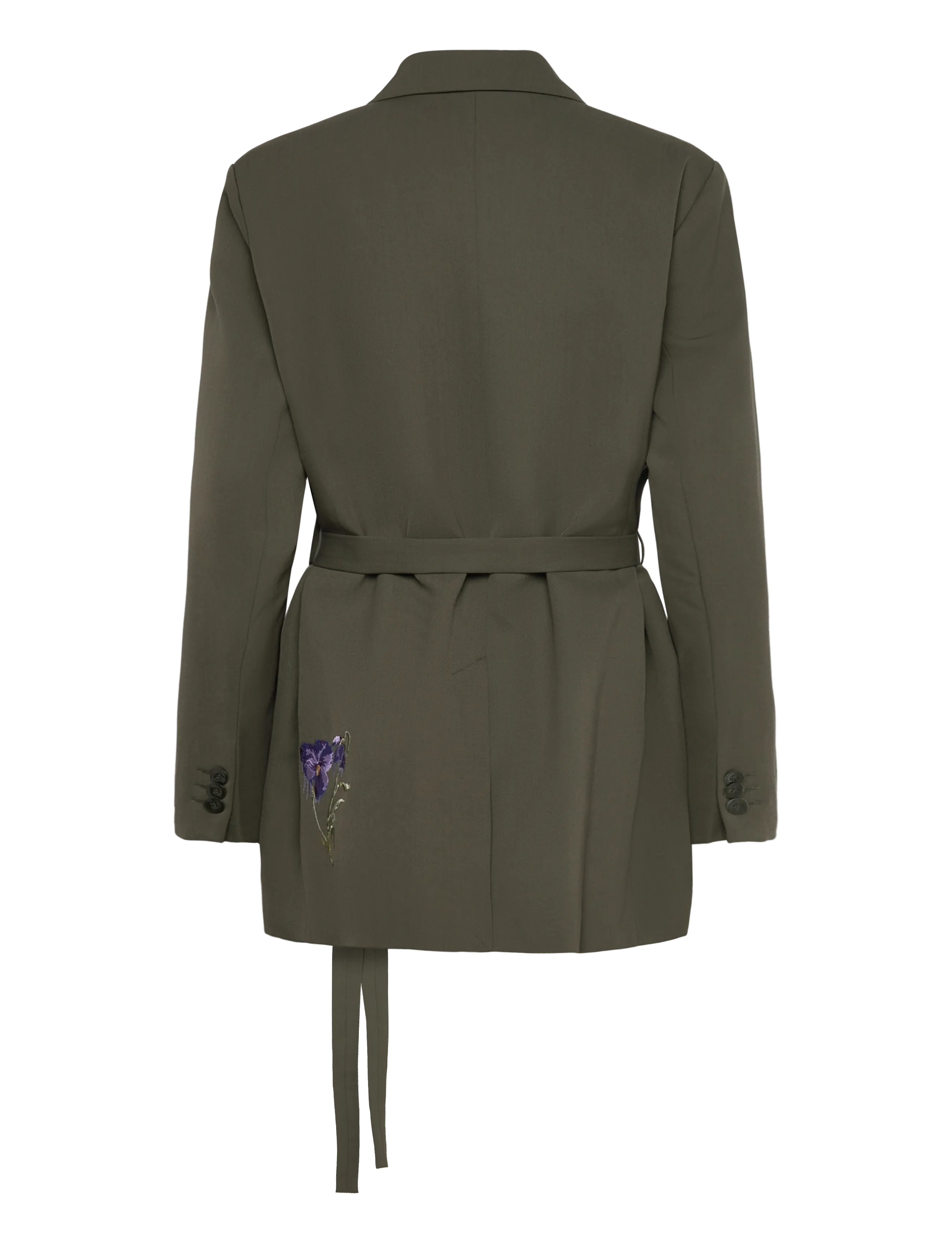 RODEBJER - Rodebjer Stand Embroidery - blazer mit gürtel - dark moss - 1