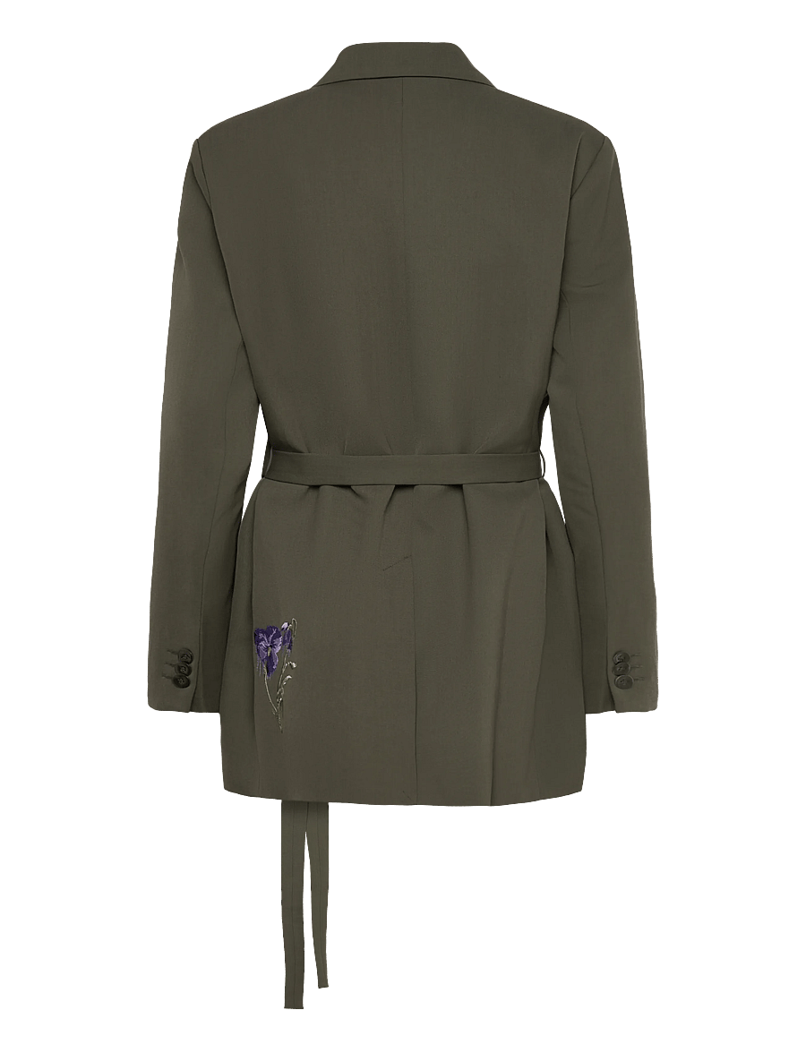 RODEBJER - Rodebjer Stand Embroidery - blazer mit gürtel - dark moss - 1