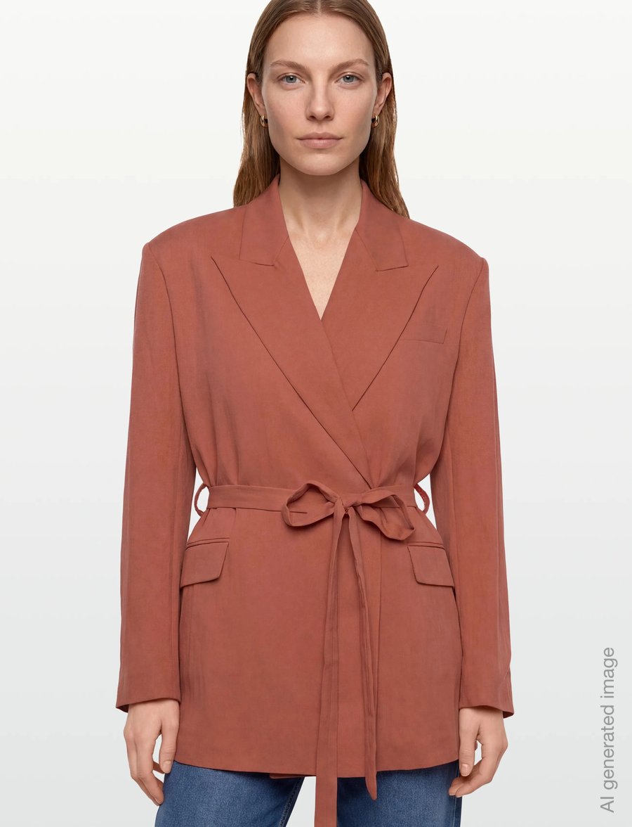 RODEBJER - Rodebjer Stand Tencel - vööga pintsakud - bleached red - 3