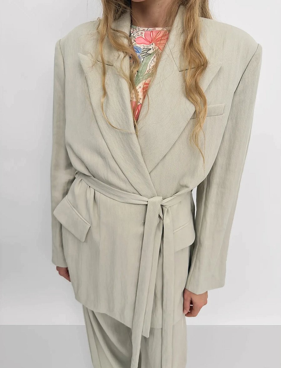 RODEBJER - Rodebjer Stand Tencel - belted blazers - sand - 3