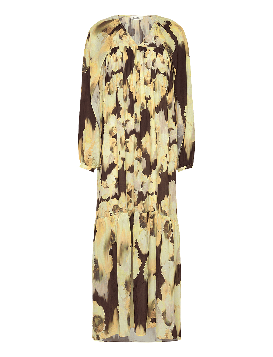 RODEBJER - Rodebjer Iris Blurry Silk - maxikleider - blurry flower brown - 0